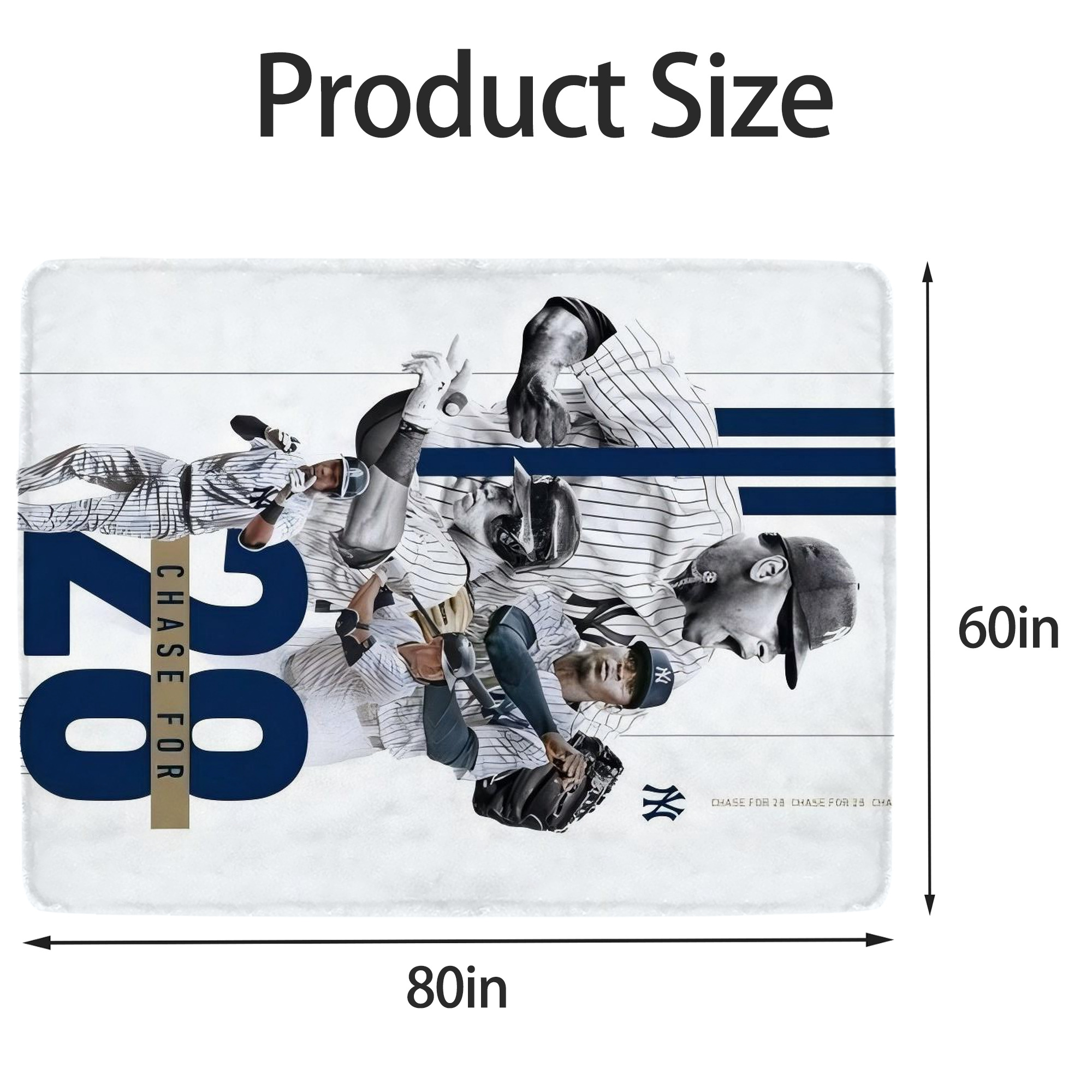 New York Yankees Chase For 28 Soft Fleece Throw Blanket 60 X 80 Inch – Super Soft, Lightweight, And Durable – Perfect For Sofa, Bed, Camping, And More – Ideal Gift For Family And Friends