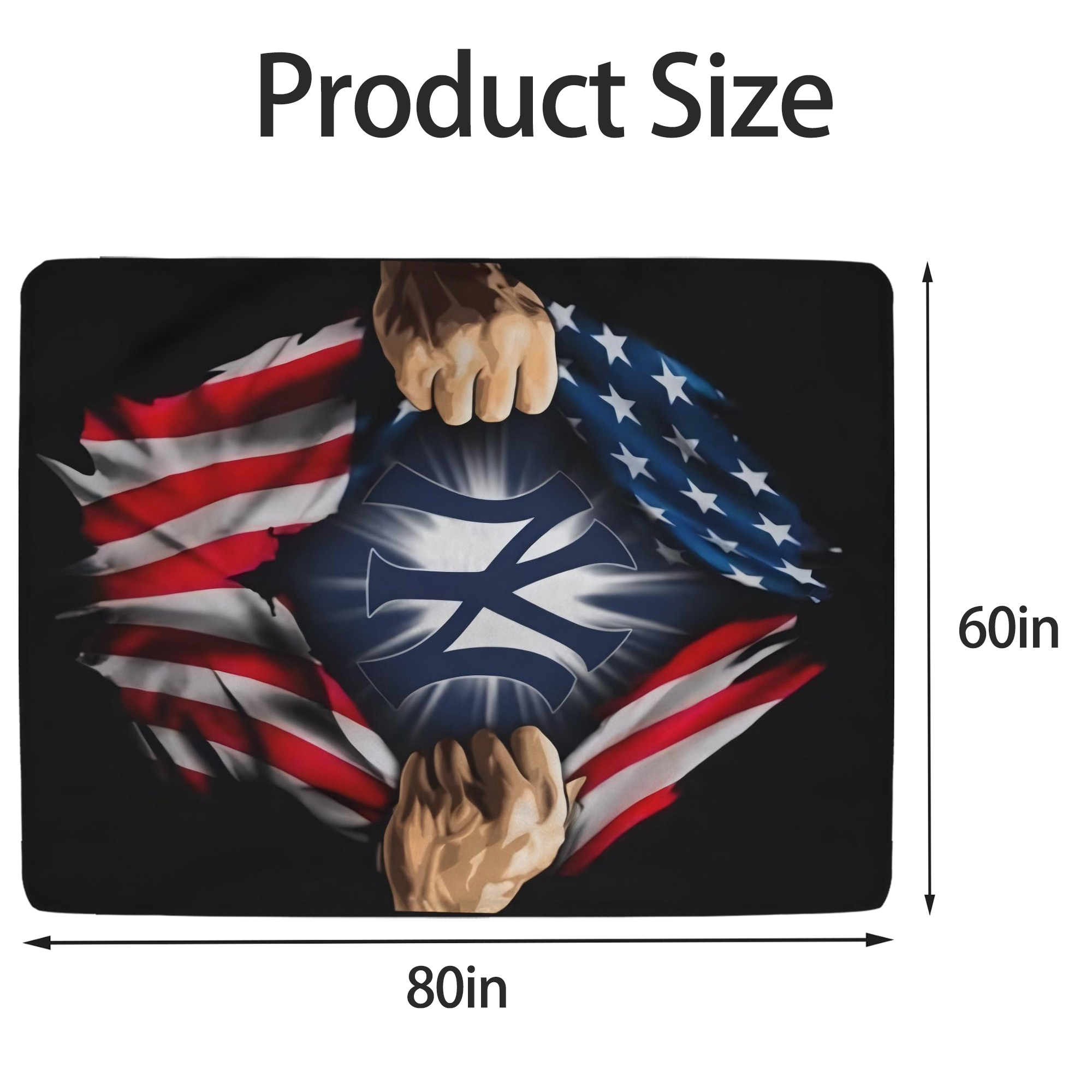 New York Yankees US Flag Yankees Inside Me Soft Fleece Throw Blanket 60 X 80 Inch – Super Soft, Lightweight, And Durable – Perfect For Sofa, Bed, Camping, And More – Ideal Gift For Family And Friends