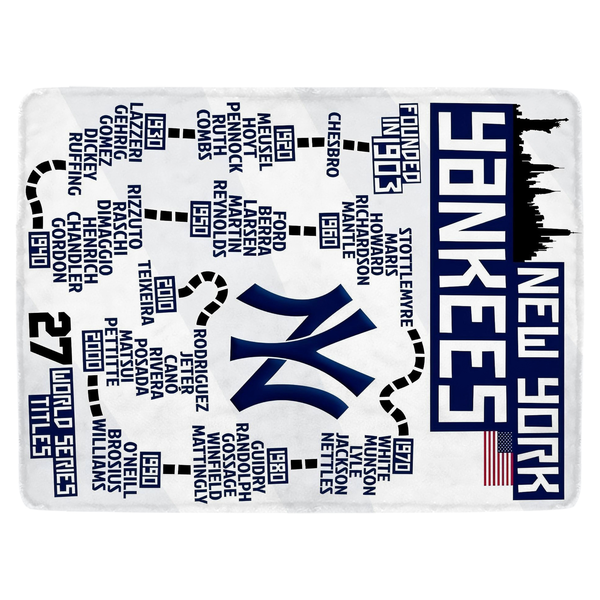 New York Yankees 155 Soft Fleece Throw Blanket 60 X 80 Inch – Super Soft, Lightweight, And Durable – Perfect For Sofa, Bed, Camping, And More – Ideal Gift For Family And Friends