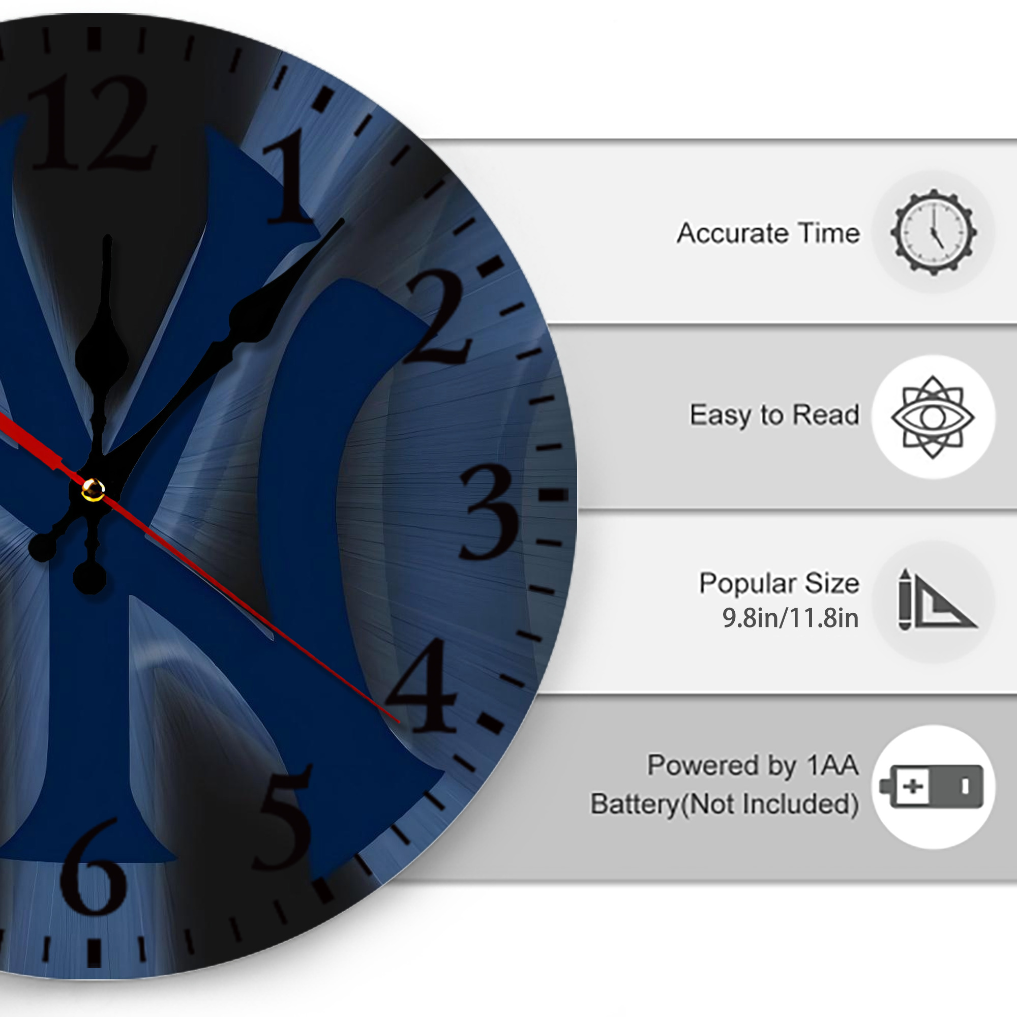 New York Yankees 110 Silent Round Wall Clock – Modern & Stylish DIY Design, Durable Wood Construction, Easy To Install – Perfect For Office, Bedroom, Living Room, And More