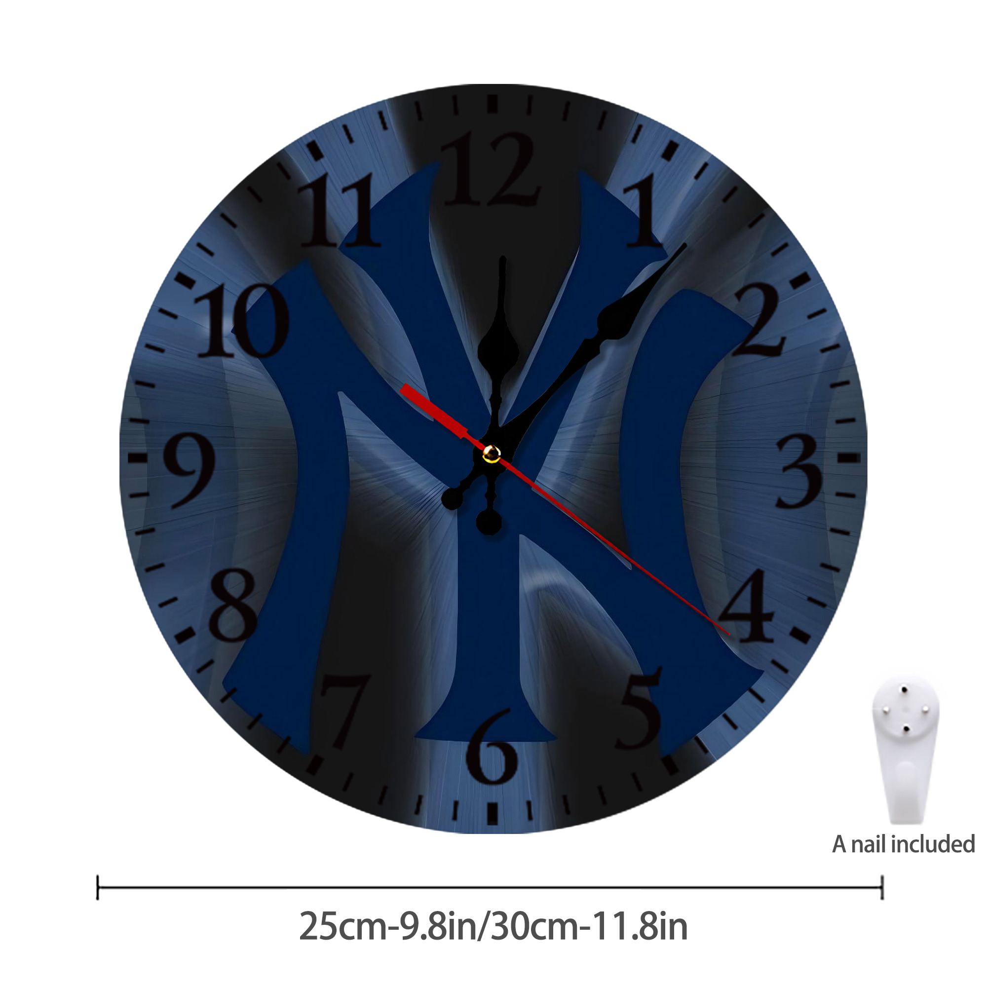 New York Yankees 110 Silent Round Wall Clock – Modern & Stylish DIY Design, Durable Wood Construction, Easy To Install – Perfect For Office, Bedroom, Living Room, And More