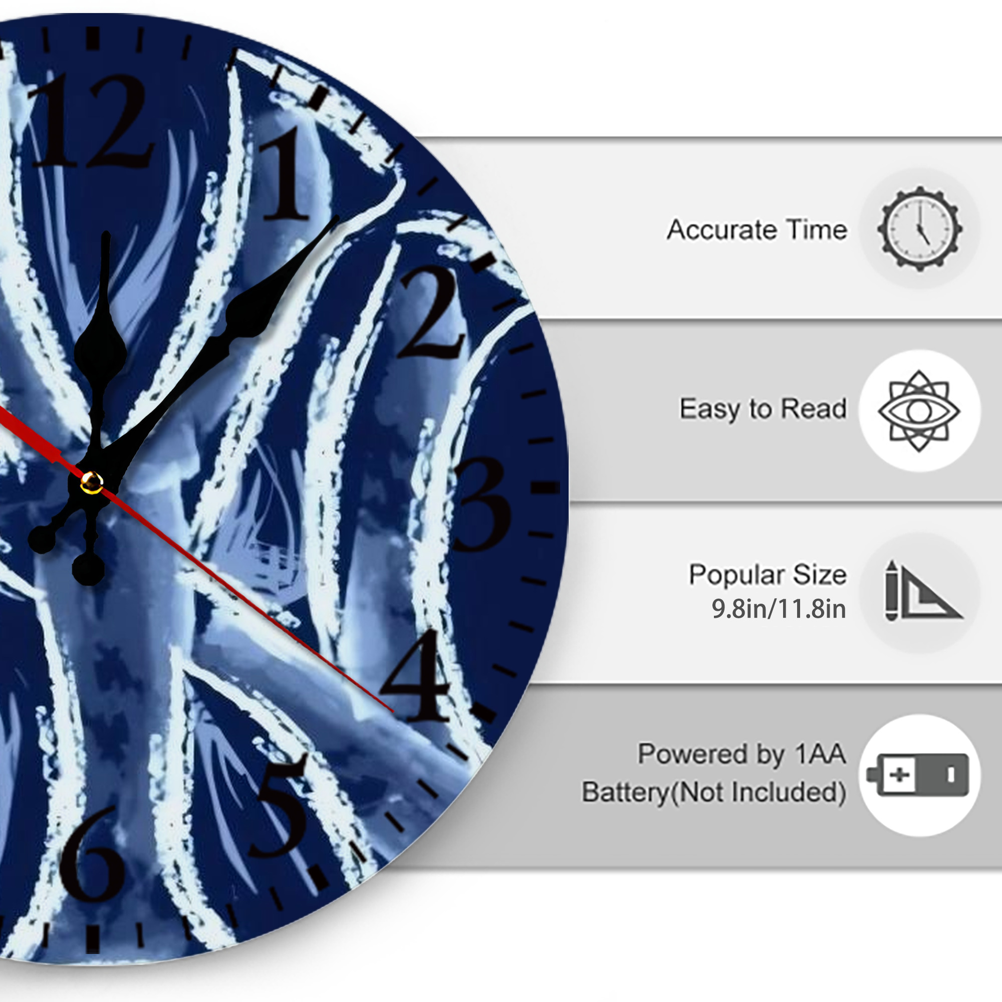 New York Yankees 137 Silent Round Wall Clock – Modern & Stylish DIY Design, Durable Wood Construction, Easy To Install – Perfect For Office, Bedroom, Living Room, And More