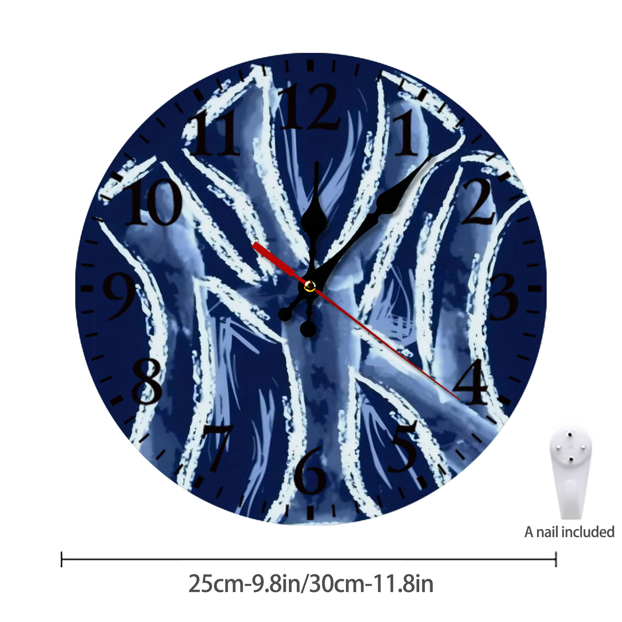 New York Yankees 137 Silent Round Wall Clock – Modern & Stylish DIY Design, Durable Wood Construction, Easy To Install – Perfect For Office, Bedroom, Living Room, And More