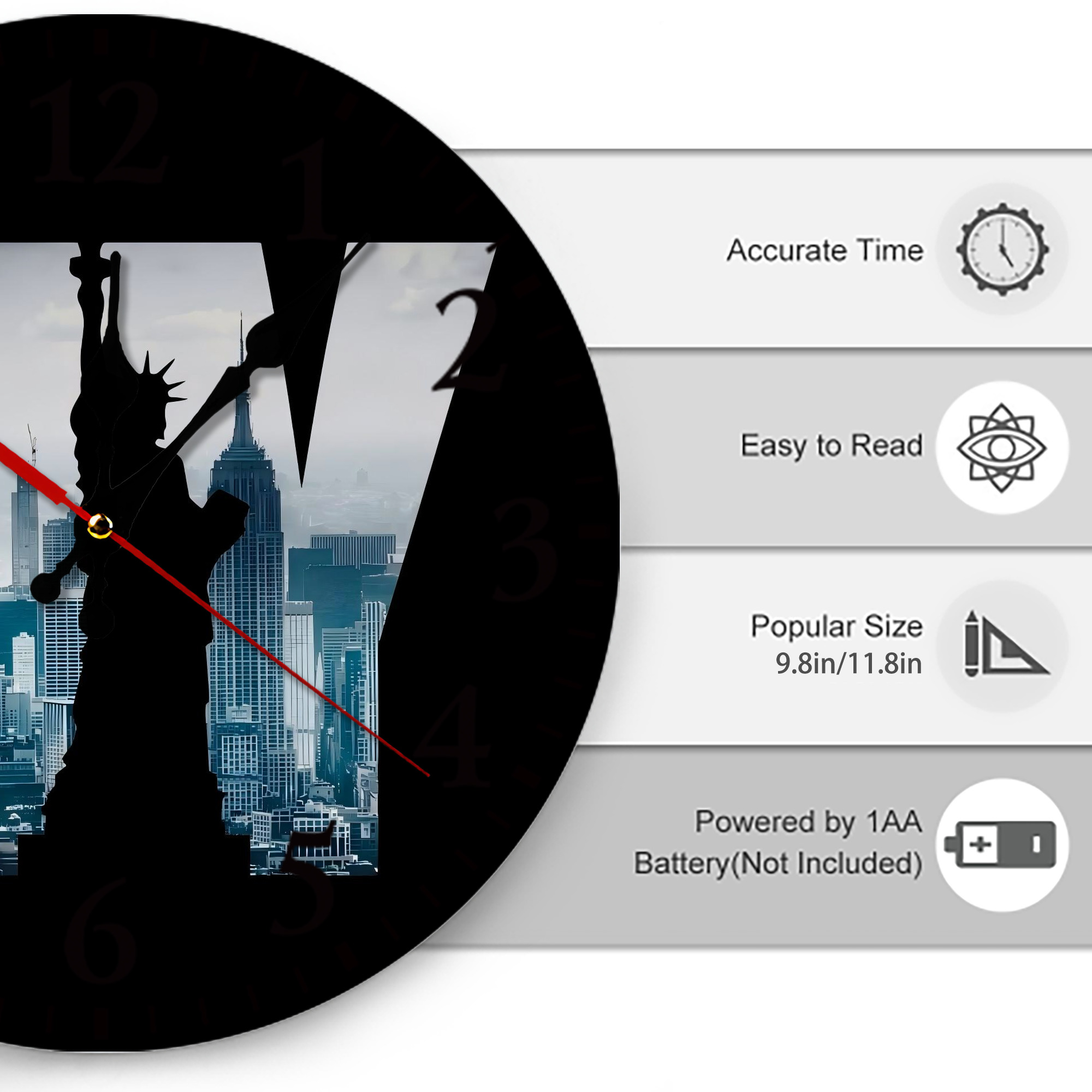 New York Yankees 142 Silent Round Wall Clock – Modern & Stylish DIY Design, Durable Wood Construction, Easy To Install – Perfect For Office, Bedroom, Living Room, And More