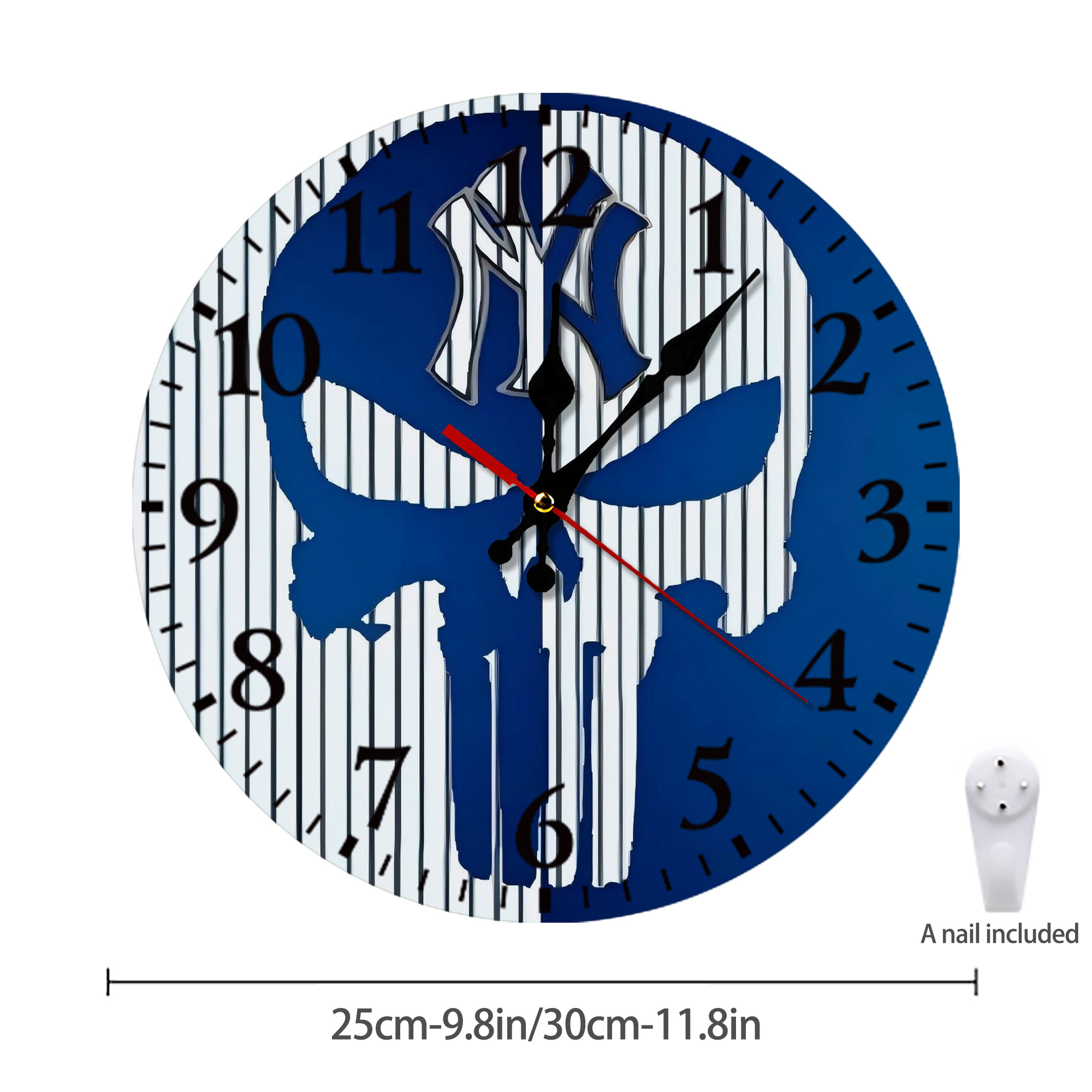 New York Yankees 154 Silent Round Wall Clock – Modern & Stylish DIY Design, Durable Wood Construction, Easy To Install – Perfect For Office, Bedroom, Living Room, And More