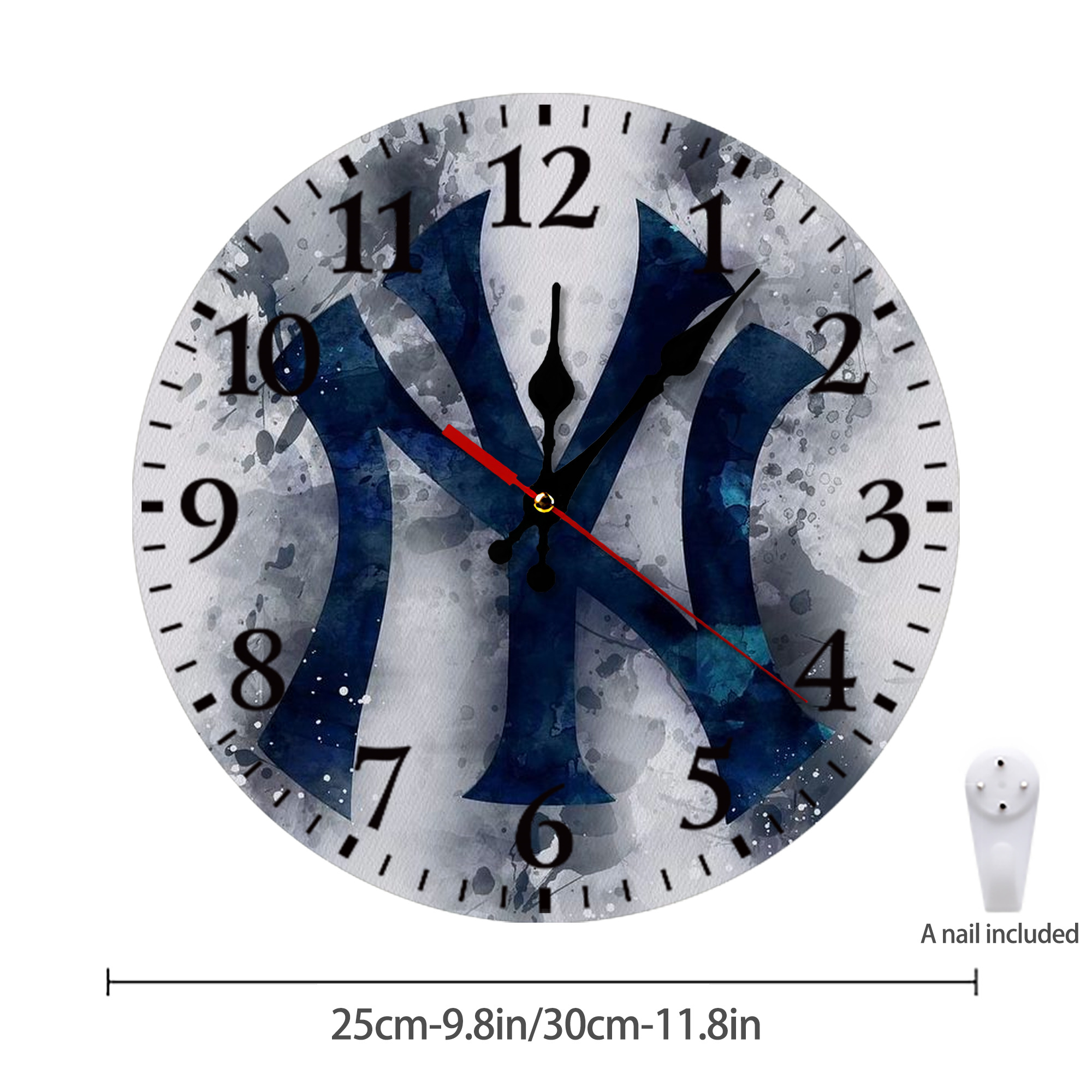 New York Yankees 170 Silent Round Wall Clock – Modern & Stylish DIY Design, Durable Wood Construction, Easy To Install – Perfect For Office, Bedroom, Living Room, And More