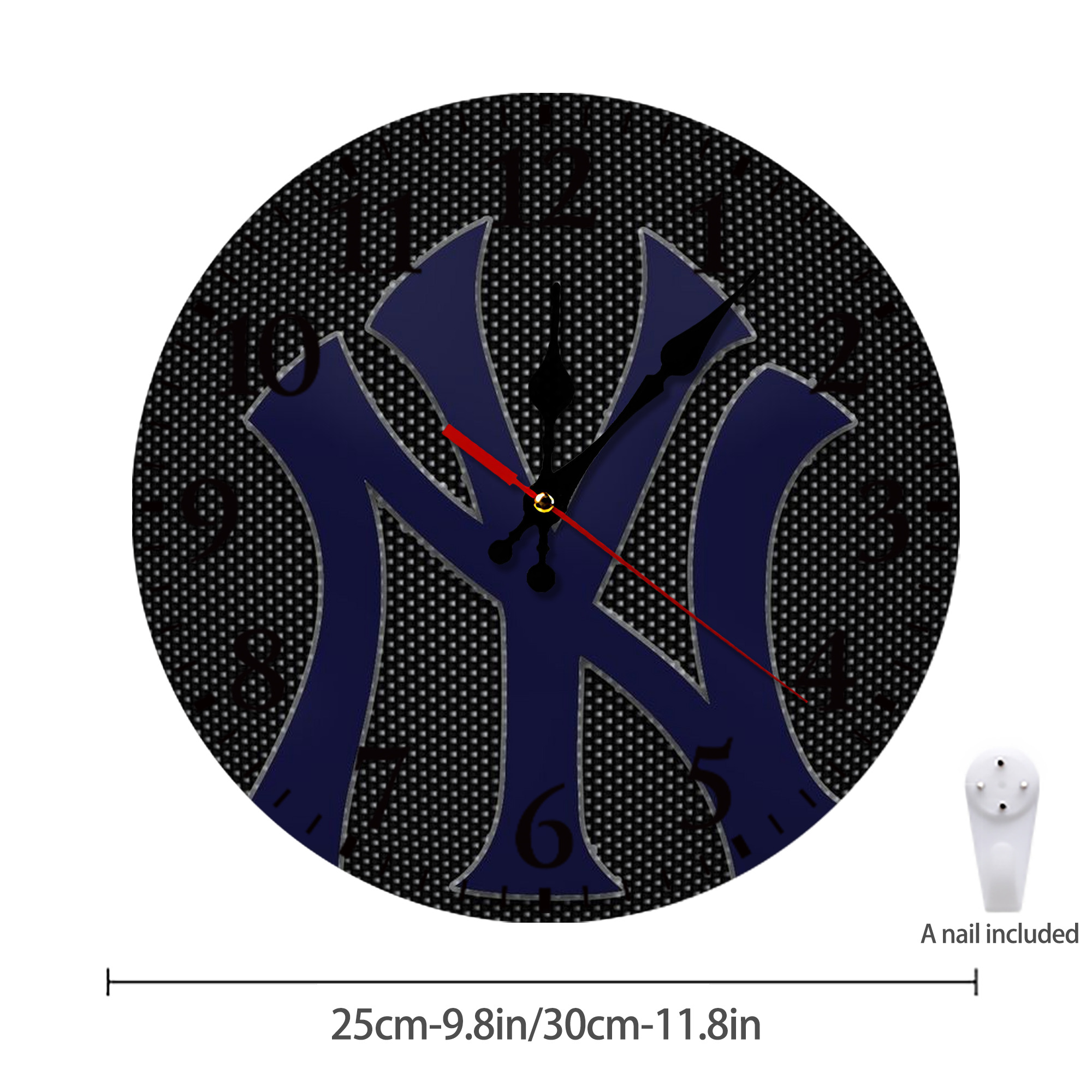 New York Yankees 166 Silent Round Wall Clock – Modern & Stylish DIY Design, Durable Wood Construction, Easy To Install – Perfect For Office, Bedroom, Living Room, And More