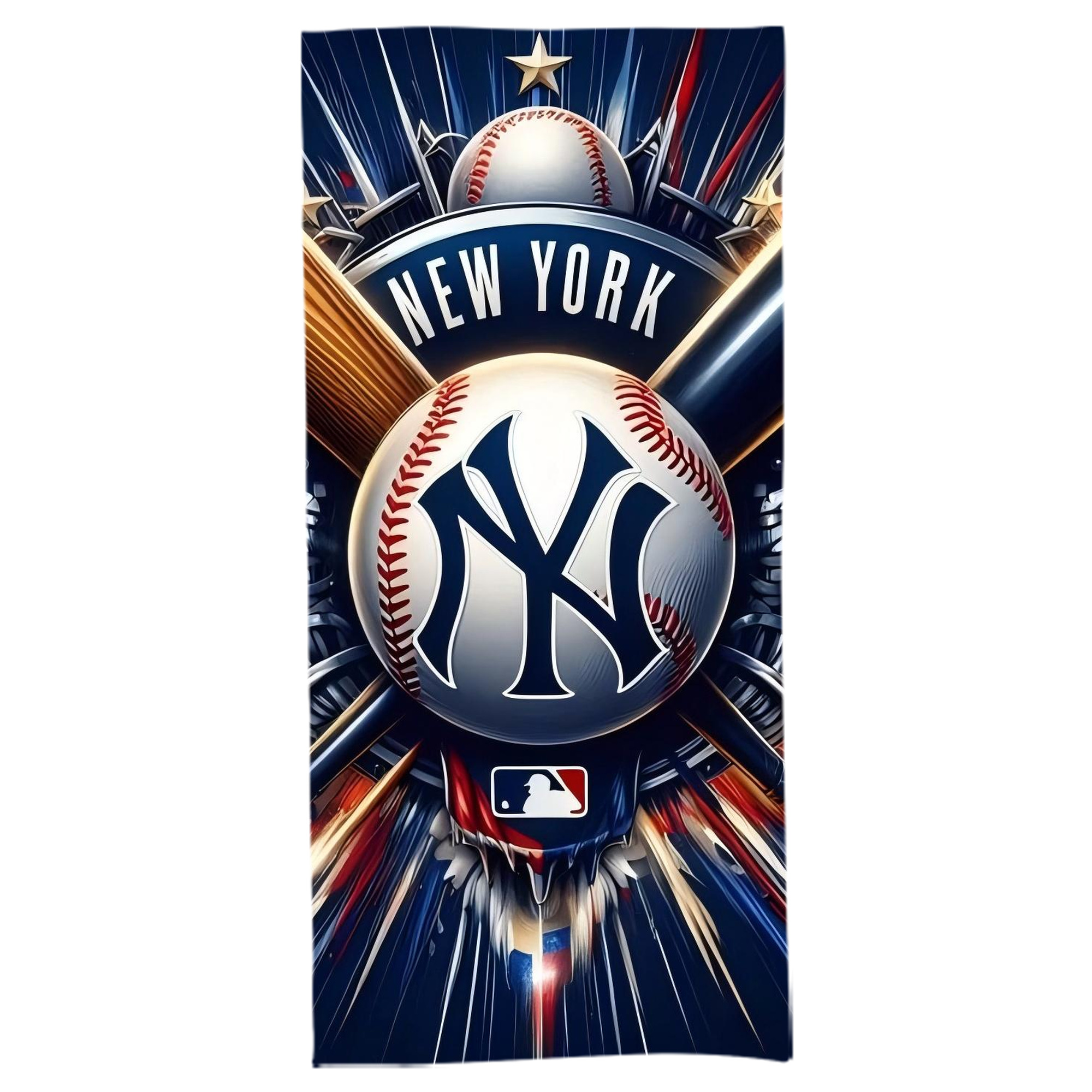 New York Yankees 268 Bath Towel 70x140 Cm – Soft & Quick Drying Polyester Shower Towel For Adults – Highly Absorbent, Lightweight, Skin-Friendly, Machine Washable – Ideal For Bathroom, Gym, Travel