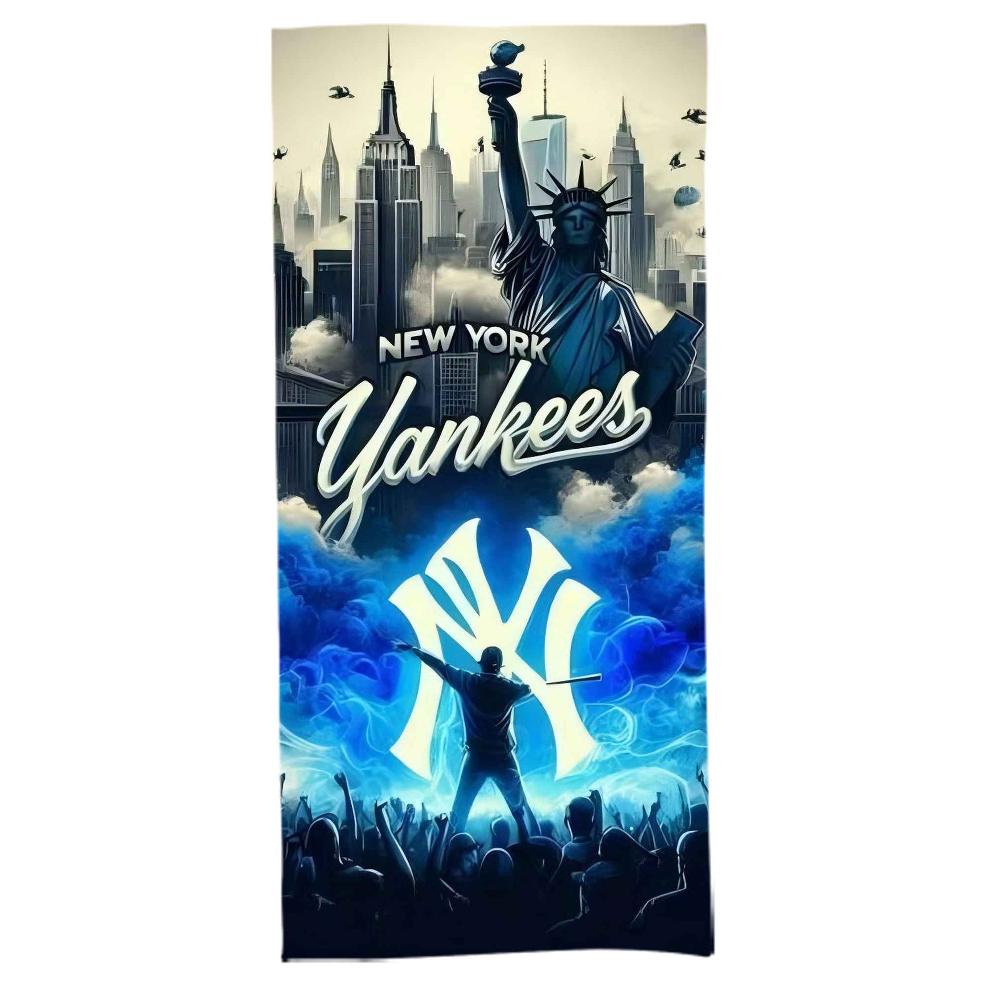 New York Yankees 308 Bath Towel 70x140 Cm – Soft & Quick Drying Polyester Shower Towel For Adults – Highly Absorbent, Lightweight, Skin-Friendly, Machine Washable – Ideal For Bathroom, Gym, Travel