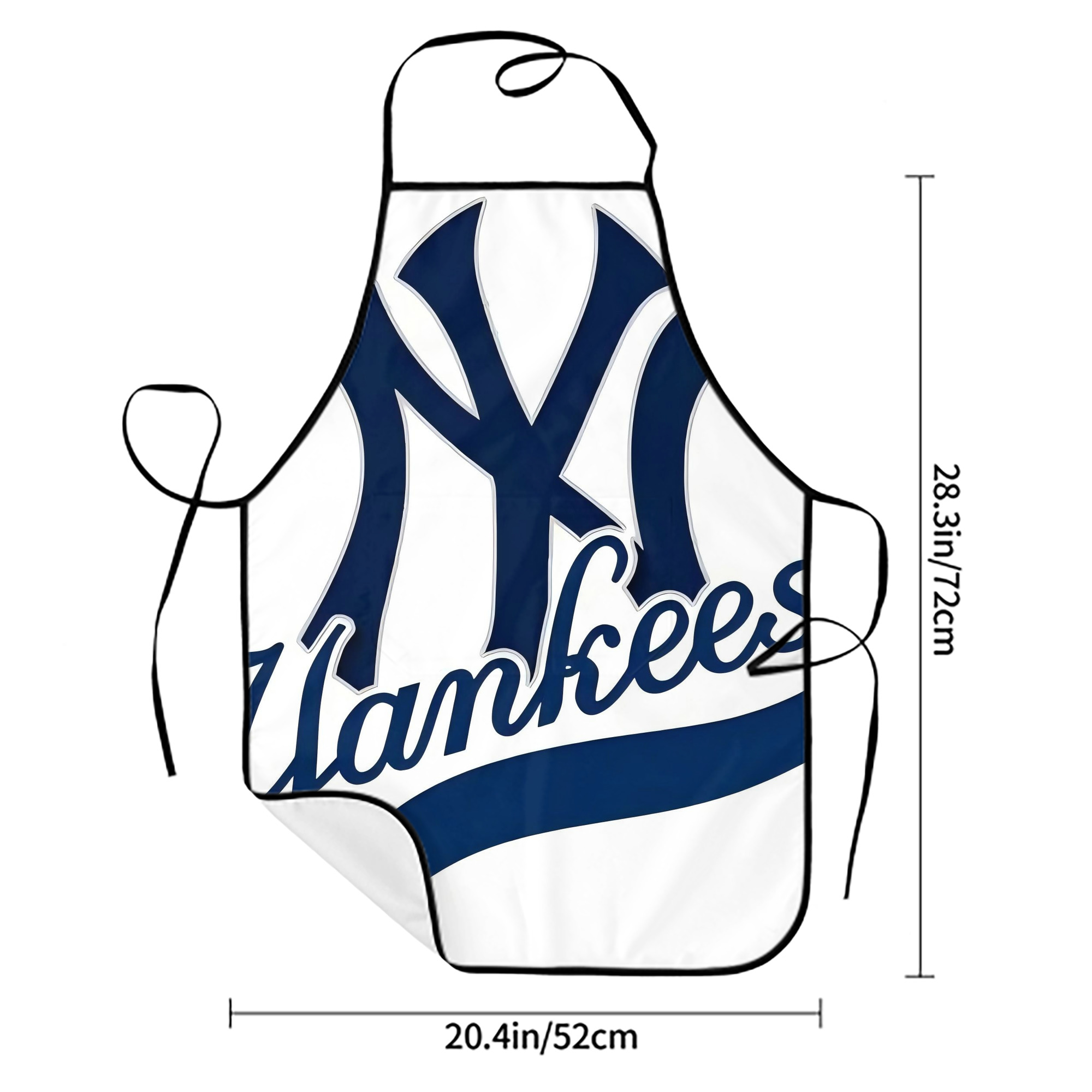 New York Yankees 116 Stain-Resistant Polyester Apron With Pocket – Full Print, Waterproof, Anti-Wrinkle, Anti-Pilling – Ideal For Kitchen, BBQ, Restaurant, Salon & More