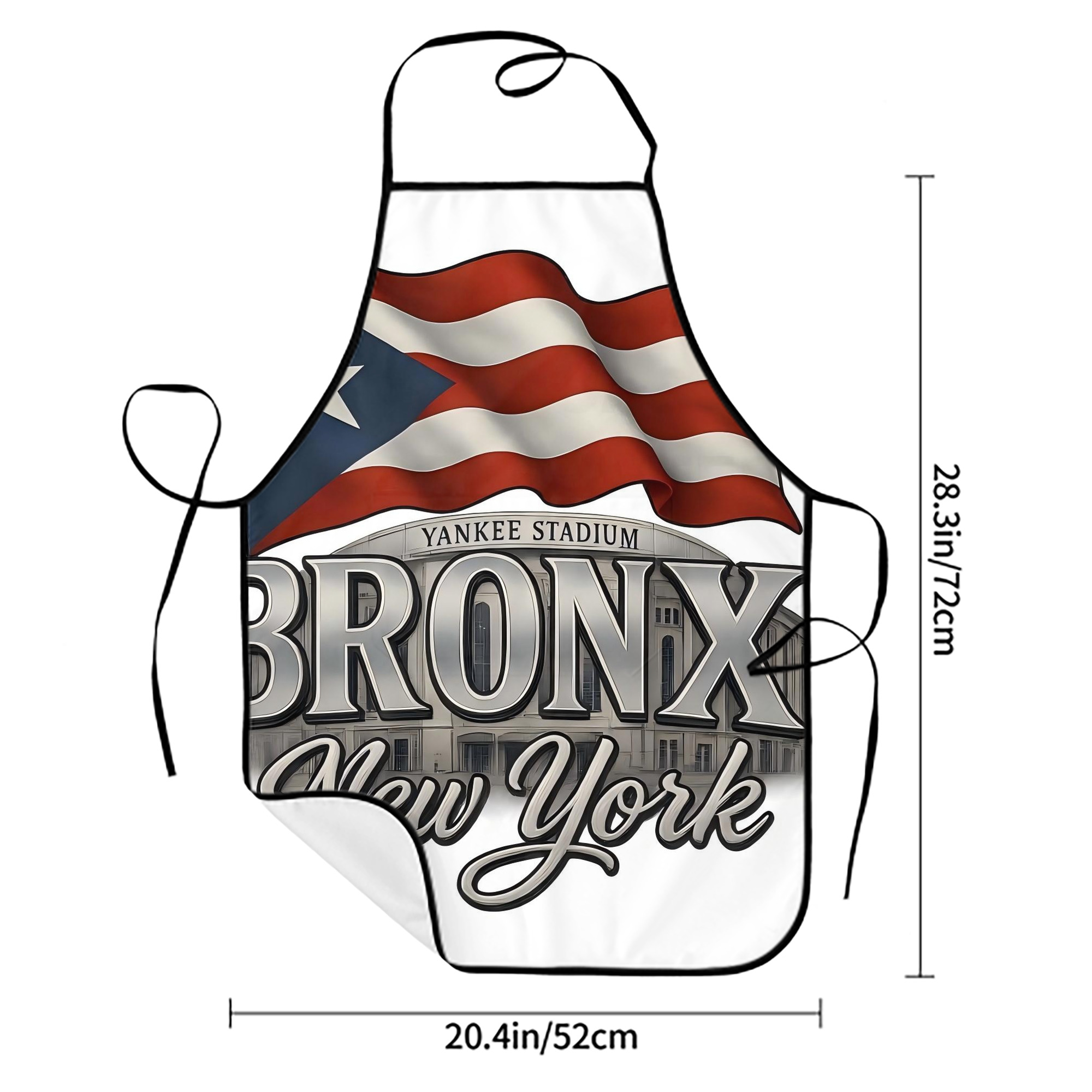 New York Yankees 245 Stain-Resistant Polyester Apron With Pocket – Full Print, Waterproof, Anti-Wrinkle, Anti-Pilling – Ideal For Kitchen, BBQ, Restaurant, Salon & More