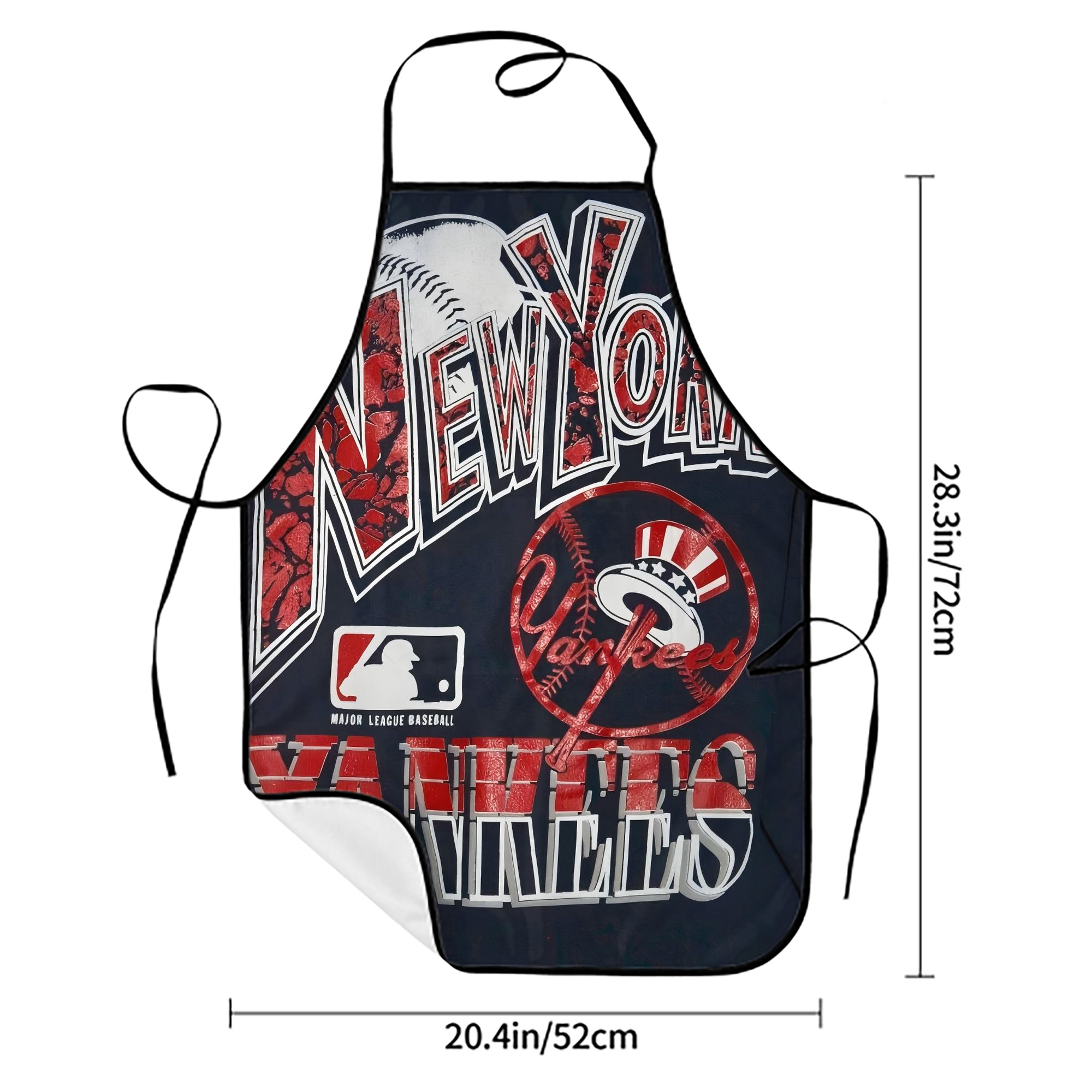 New York Yankees 125 Stain-Resistant Polyester Apron With Pocket – Full Print, Waterproof, Anti-Wrinkle, Anti-Pilling – Ideal For Kitchen, BBQ, Restaurant, Salon & More