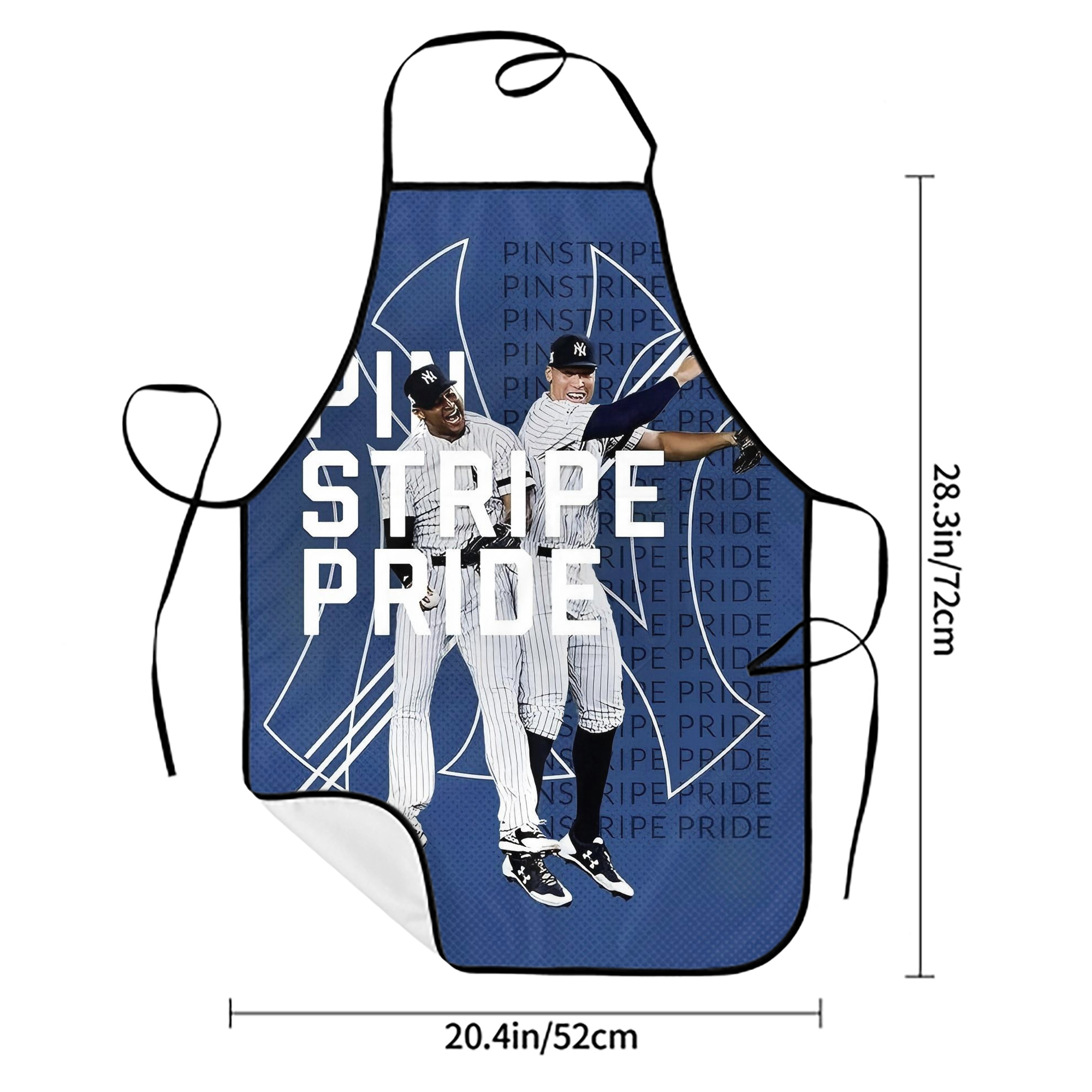 New York Yankees 196 Stain-Resistant Polyester Apron With Pocket – Full Print, Waterproof, Anti-Wrinkle, Anti-Pilling – Ideal For Kitchen, BBQ, Restaurant, Salon & More
