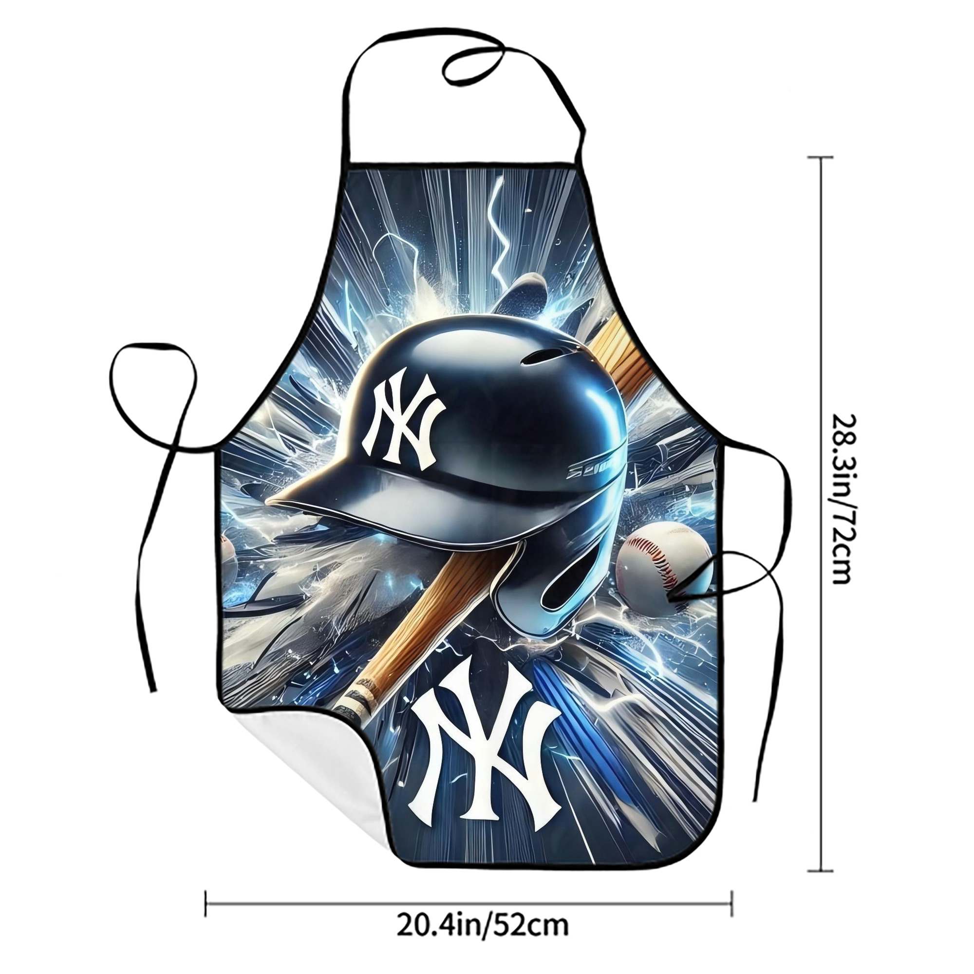 New York Yankees 264 Stain-Resistant Polyester Apron With Pocket – Full Print, Waterproof, Anti-Wrinkle, Anti-Pilling – Ideal For Kitchen, BBQ, Restaurant, Salon & More