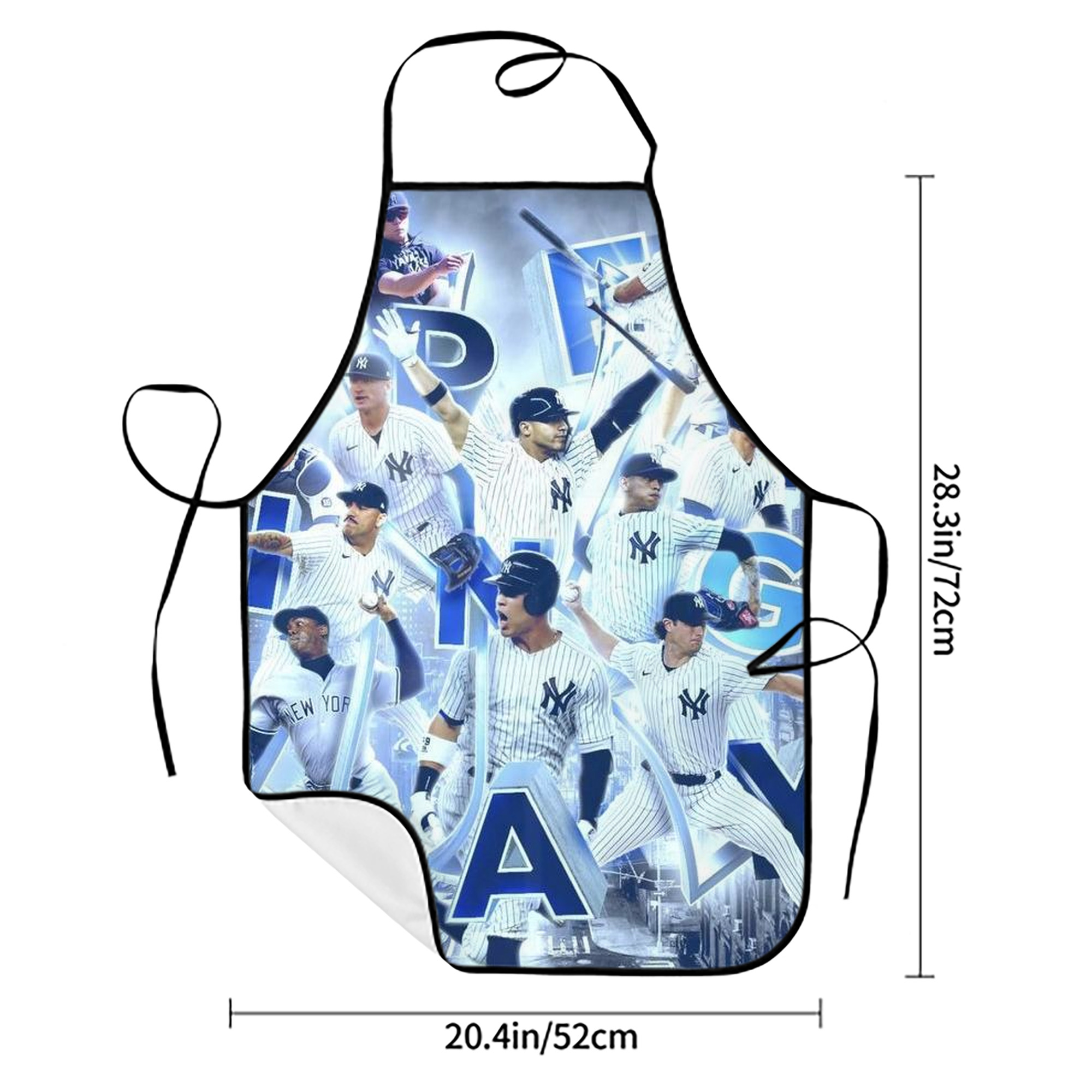 New York Yankees 236 Stain-Resistant Polyester Apron With Pocket – Full Print, Waterproof, Anti-Wrinkle, Anti-Pilling – Ideal For Kitchen, BBQ, Restaurant, Salon & More