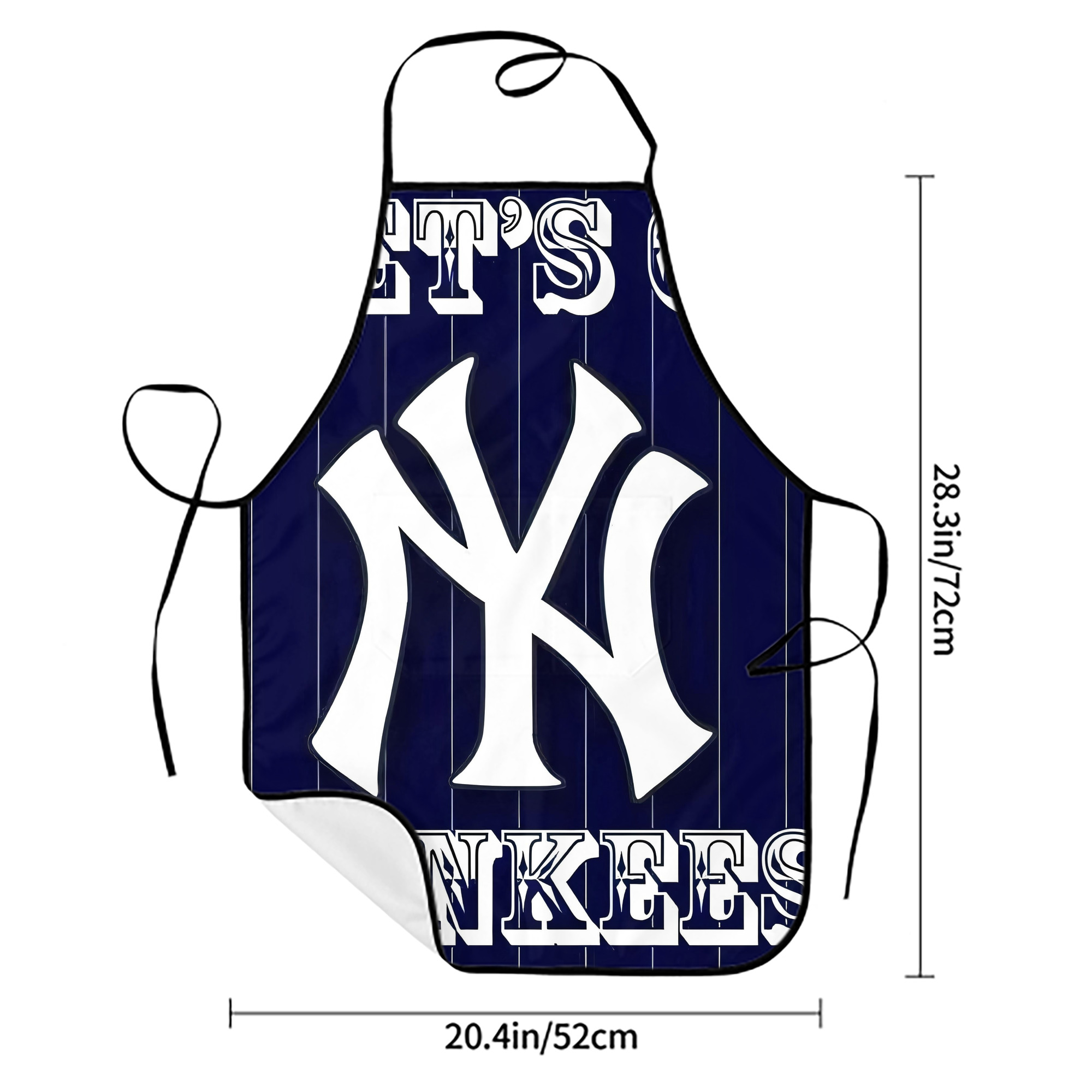 New York Yankees 237 Stain-Resistant Polyester Apron With Pocket – Full Print, Waterproof, Anti-Wrinkle, Anti-Pilling – Ideal For Kitchen, BBQ, Restaurant, Salon & More