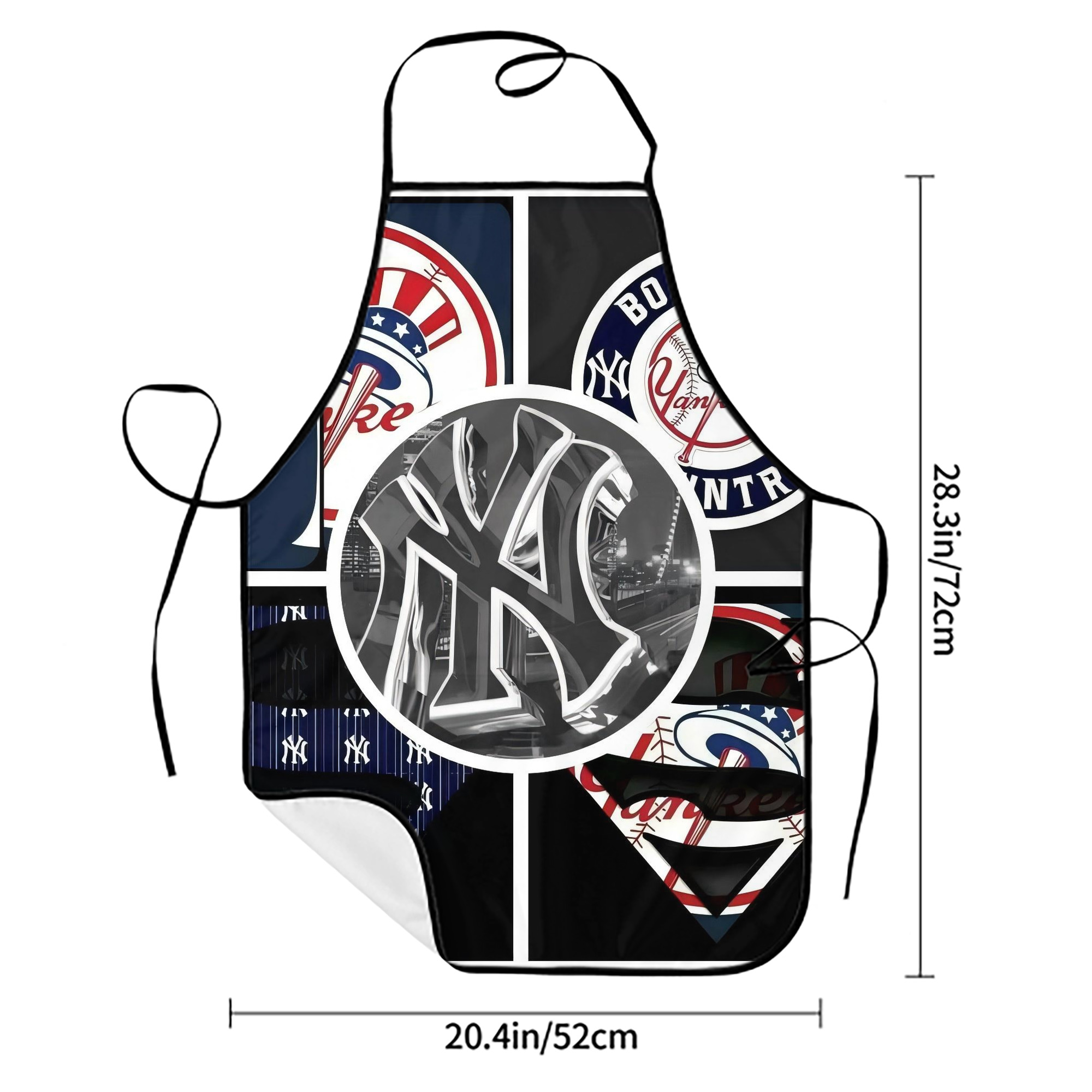 New York Yankees 269 Stain-Resistant Polyester Apron With Pocket – Full Print, Waterproof, Anti-Wrinkle, Anti-Pilling – Ideal For Kitchen, BBQ, Restaurant, Salon & More