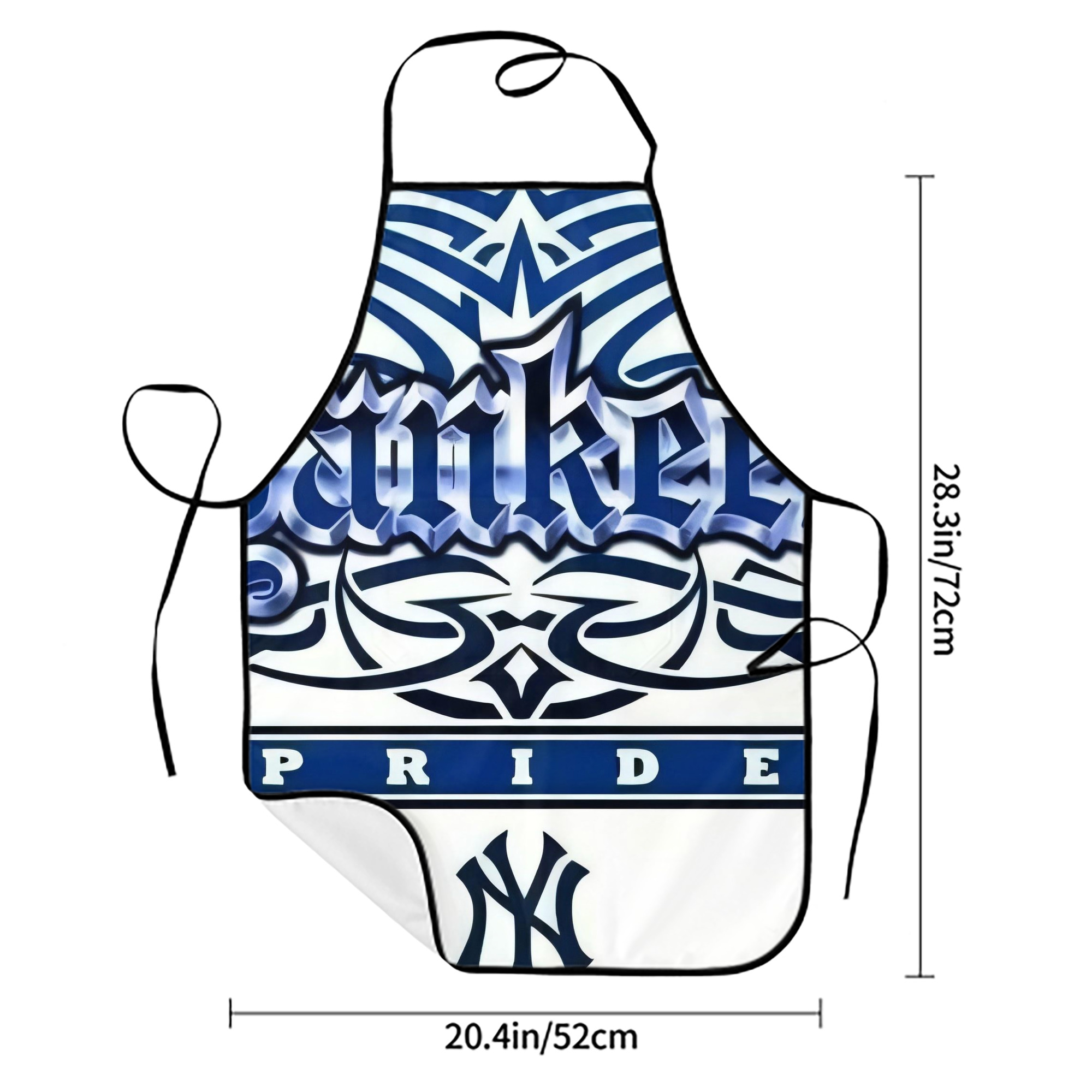 New York Yankees 304 Stain-Resistant Polyester Apron With Pocket – Full Print, Waterproof, Anti-Wrinkle, Anti-Pilling – Ideal For Kitchen, BBQ, Restaurant, Salon & More
