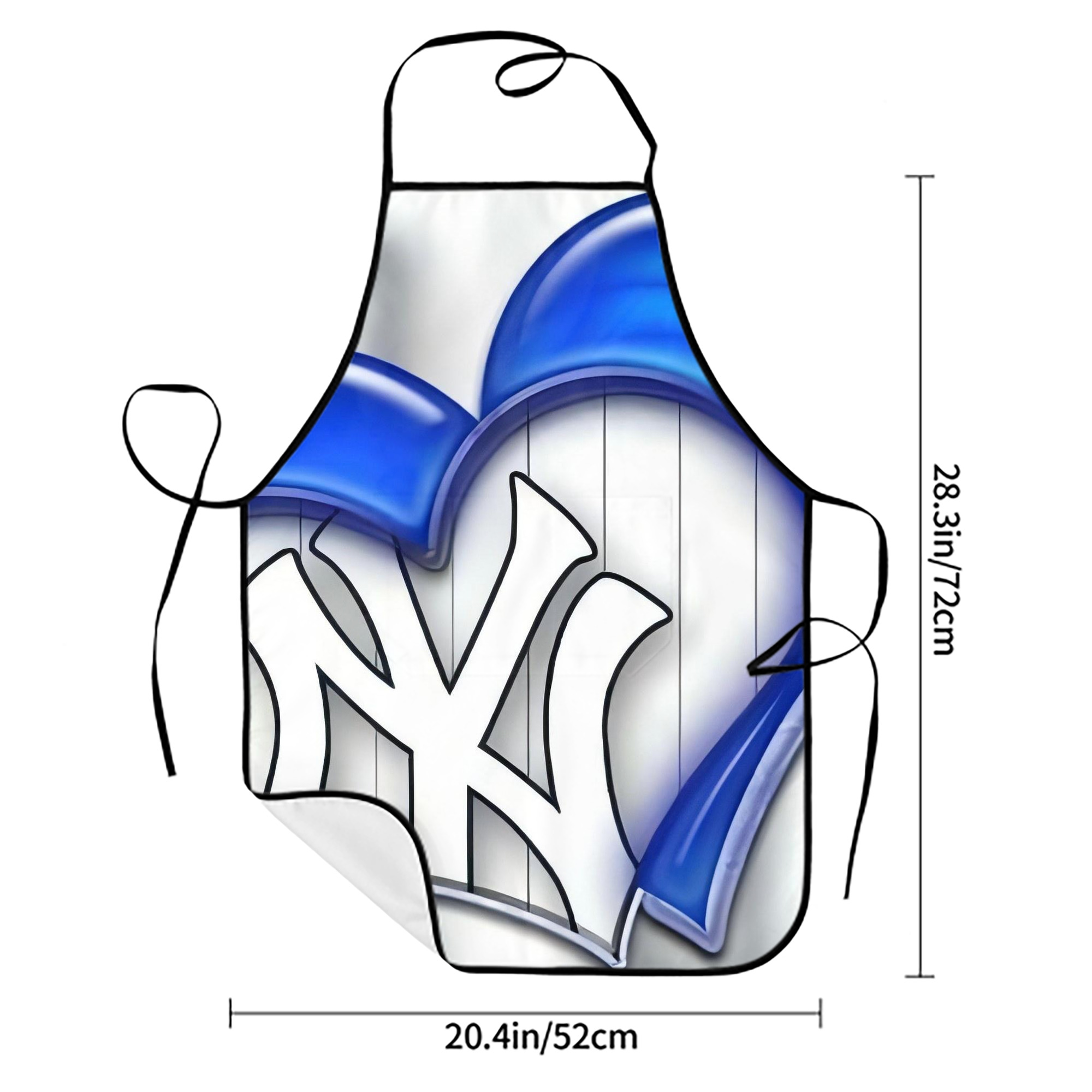 New York Yankees 310 Stain-Resistant Polyester Apron With Pocket – Full Print, Waterproof, Anti-Wrinkle, Anti-Pilling – Ideal For Kitchen, BBQ, Restaurant, Salon & More