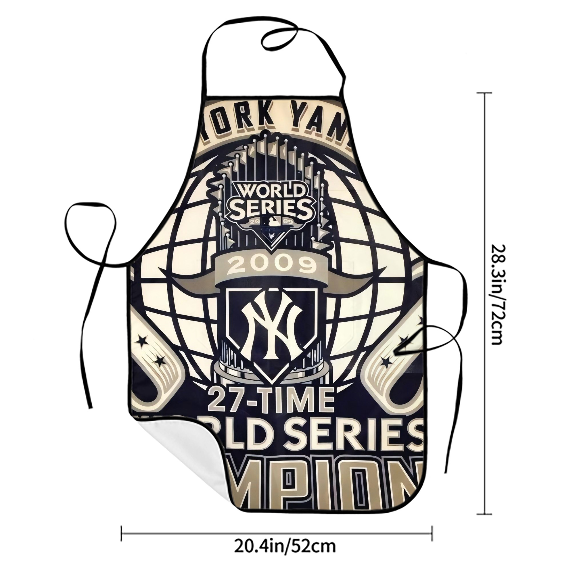 New York Yankees 256 Stain-Resistant Polyester Apron With Pocket – Full Print, Waterproof, Anti-Wrinkle, Anti-Pilling – Ideal For Kitchen, BBQ, Restaurant, Salon & More