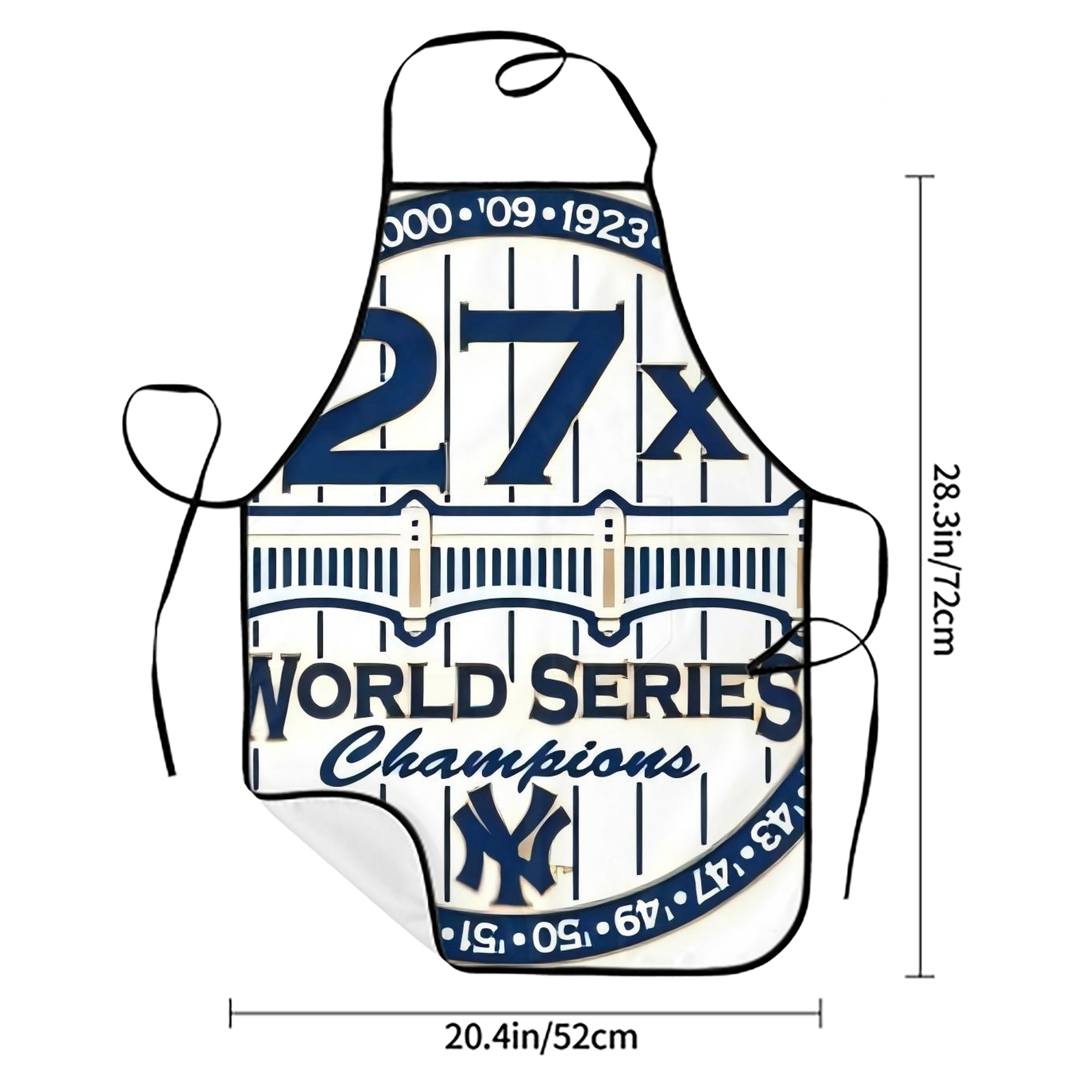 New York Yankees 263 Stain-Resistant Polyester Apron With Pocket – Full Print, Waterproof, Anti-Wrinkle, Anti-Pilling – Ideal For Kitchen, BBQ, Restaurant, Salon & More