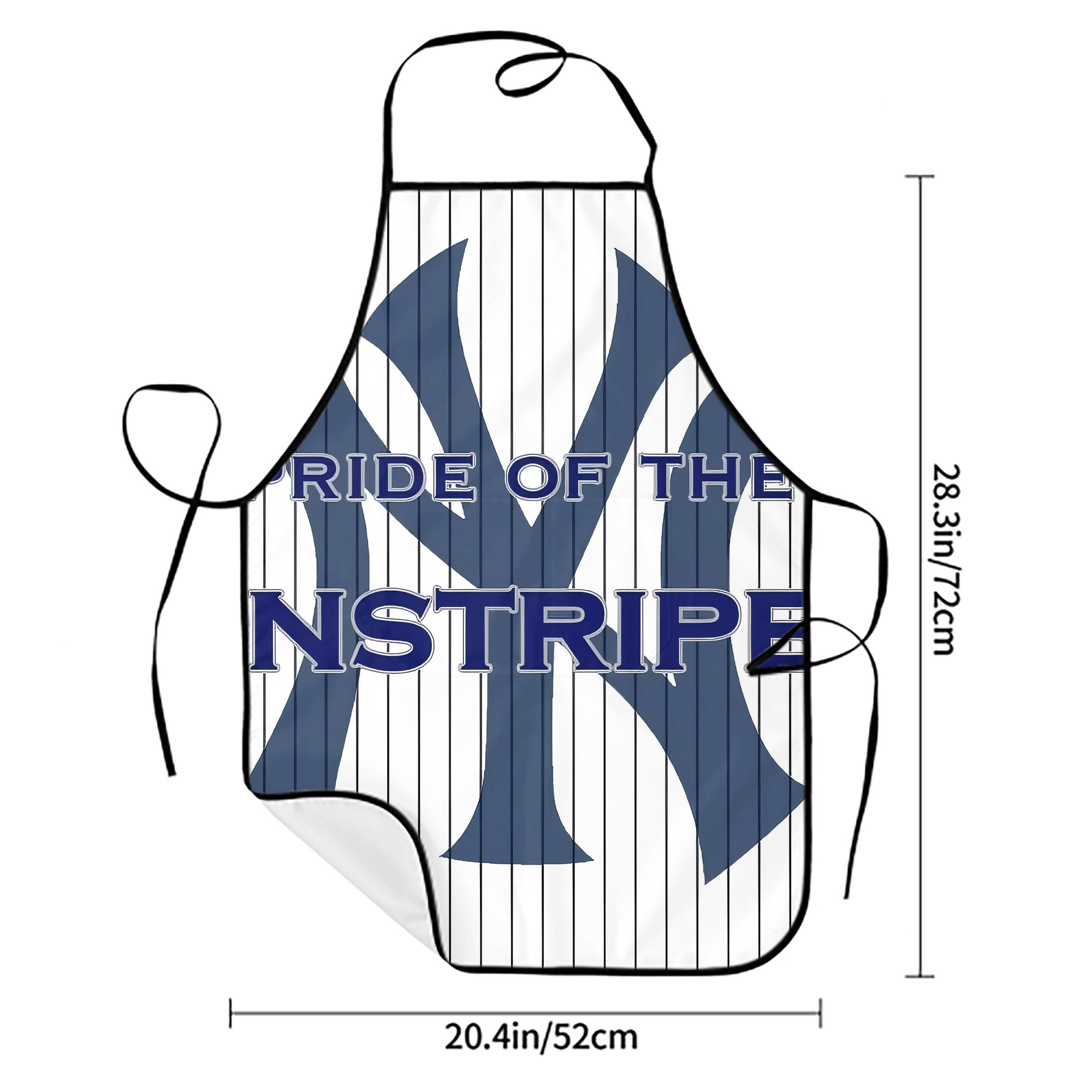 New York Yankees 267 Stain-Resistant Polyester Apron With Pocket – Full Print, Waterproof, Anti-Wrinkle, Anti-Pilling – Ideal For Kitchen, BBQ, Restaurant, Salon & More