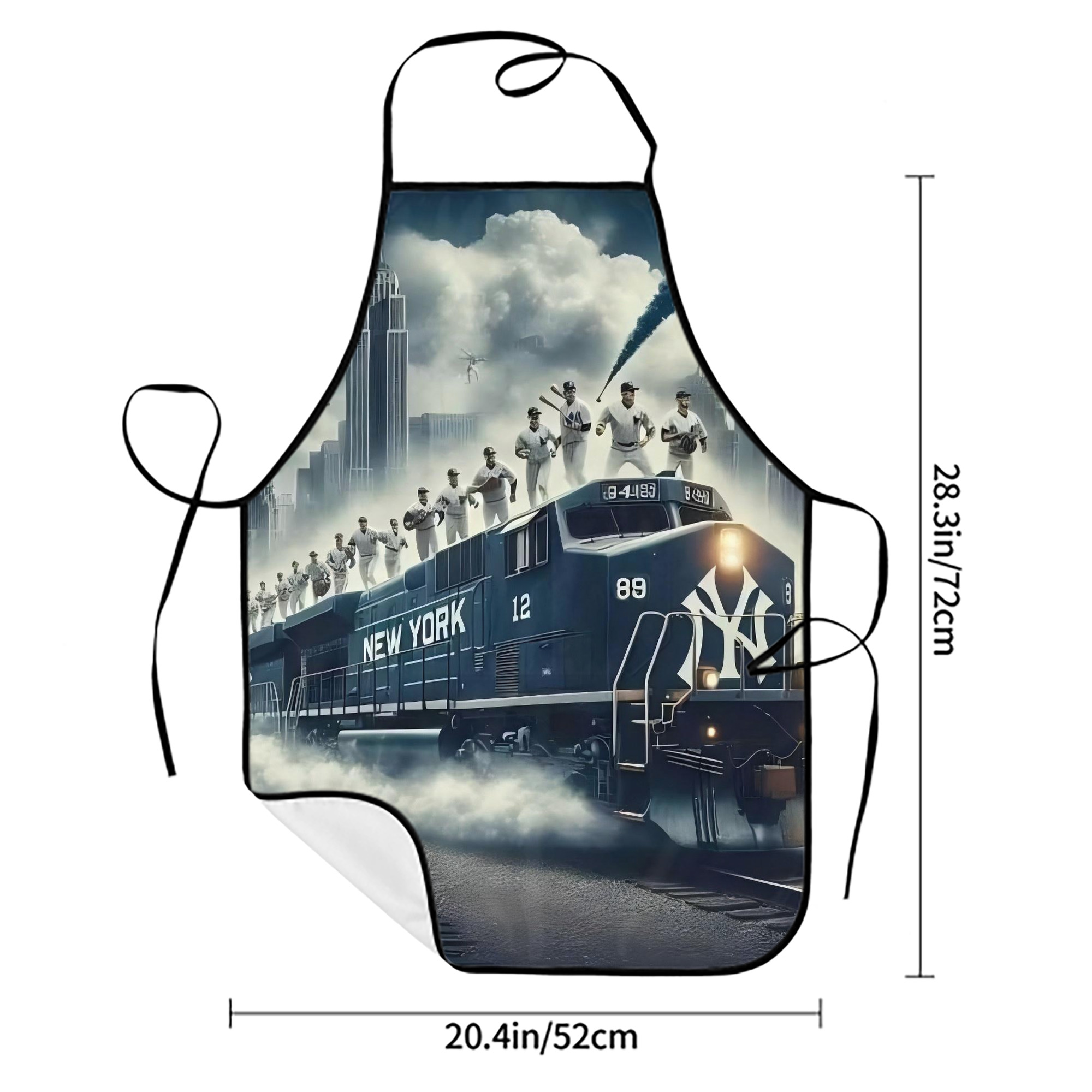 New York Yankees 265 Stain-Resistant Polyester Apron With Pocket – Full Print, Waterproof, Anti-Wrinkle, Anti-Pilling – Ideal For Kitchen, BBQ, Restaurant, Salon & More