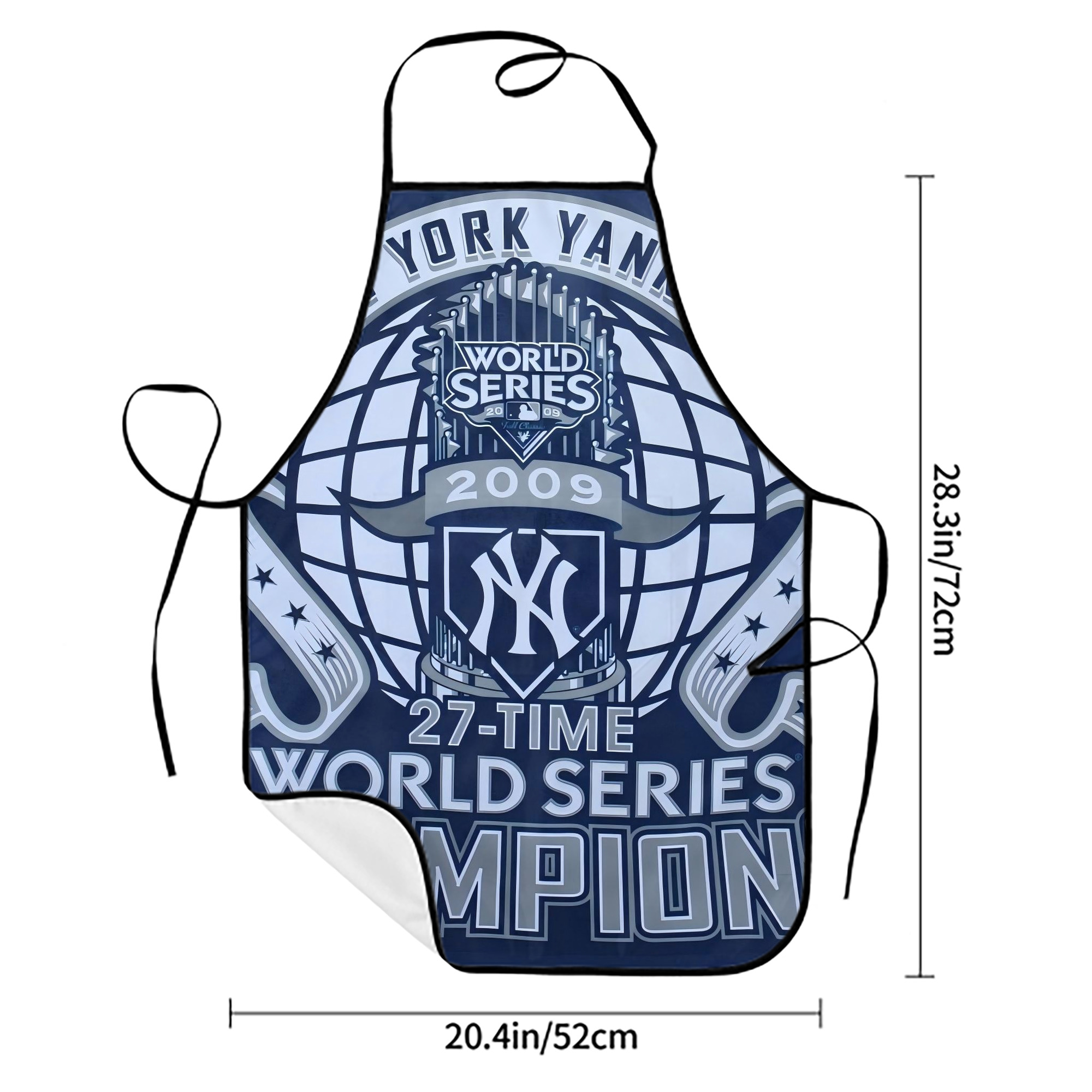 New York Yankees 270 Stain-Resistant Polyester Apron With Pocket – Full Print, Waterproof, Anti-Wrinkle, Anti-Pilling – Ideal For Kitchen, BBQ, Restaurant, Salon & More