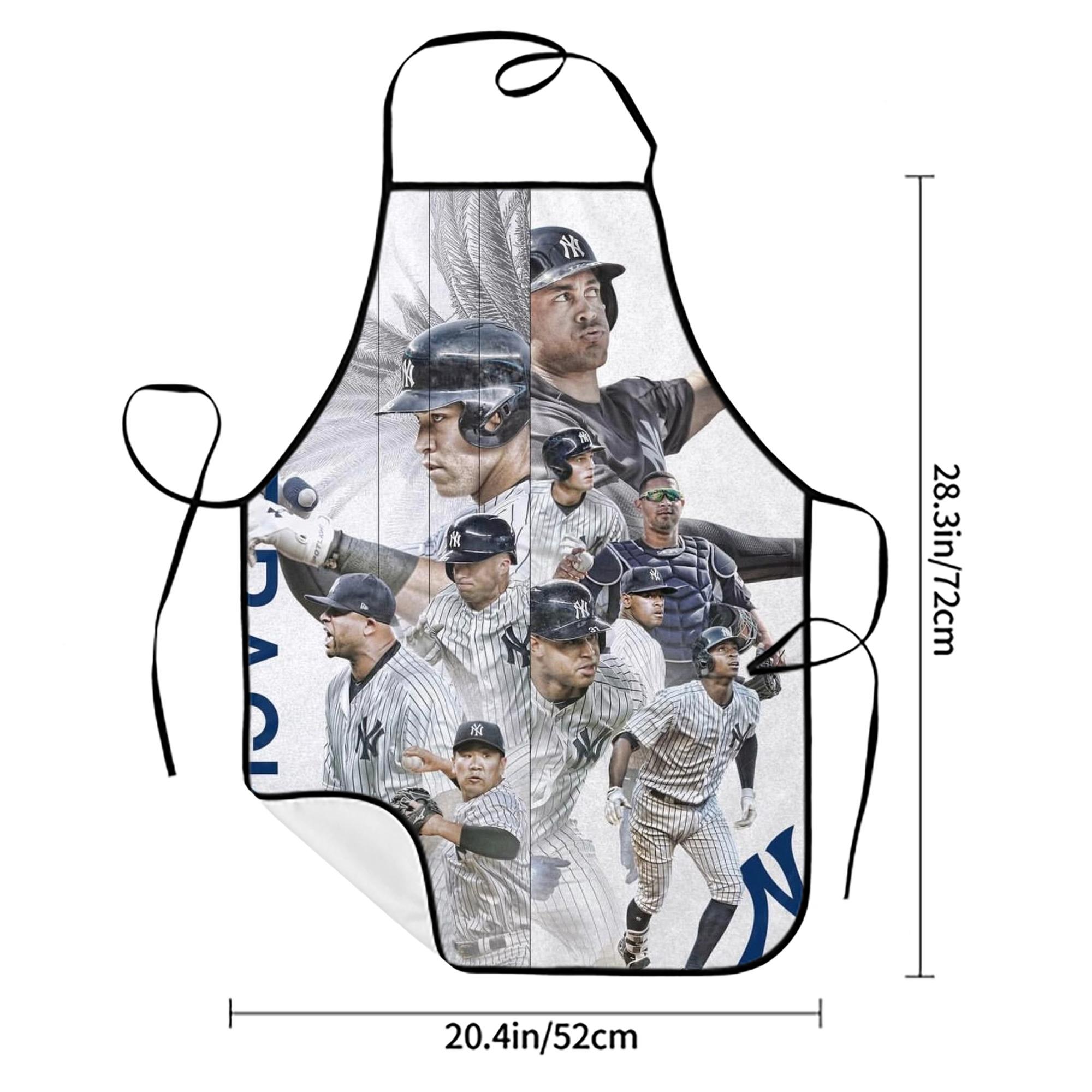 New York Yankees 305 Stain-Resistant Polyester Apron With Pocket – Full Print, Waterproof, Anti-Wrinkle, Anti-Pilling – Ideal For Kitchen, BBQ, Restaurant, Salon & More