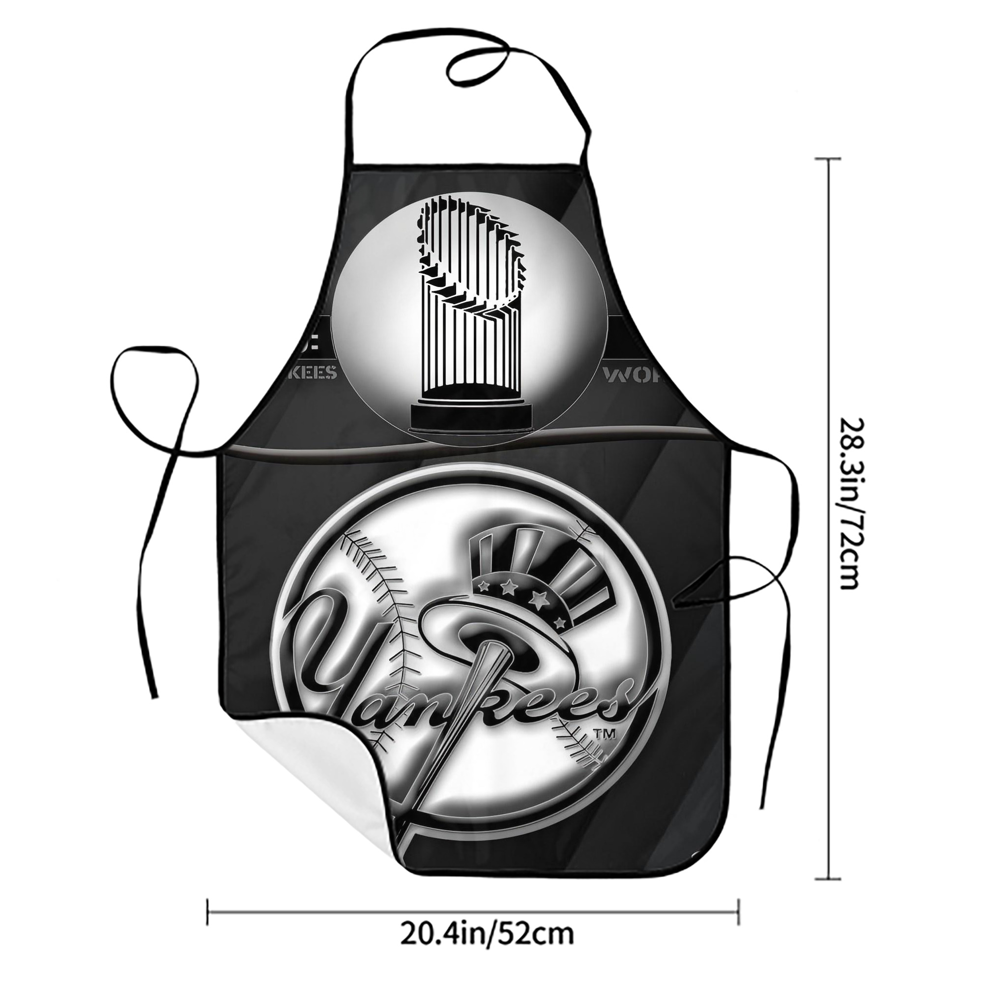 New York Yankees 325 Stain-Resistant Polyester Apron With Pocket – Full Print, Waterproof, Anti-Wrinkle, Anti-Pilling – Ideal For Kitchen, BBQ, Restaurant, Salon & More