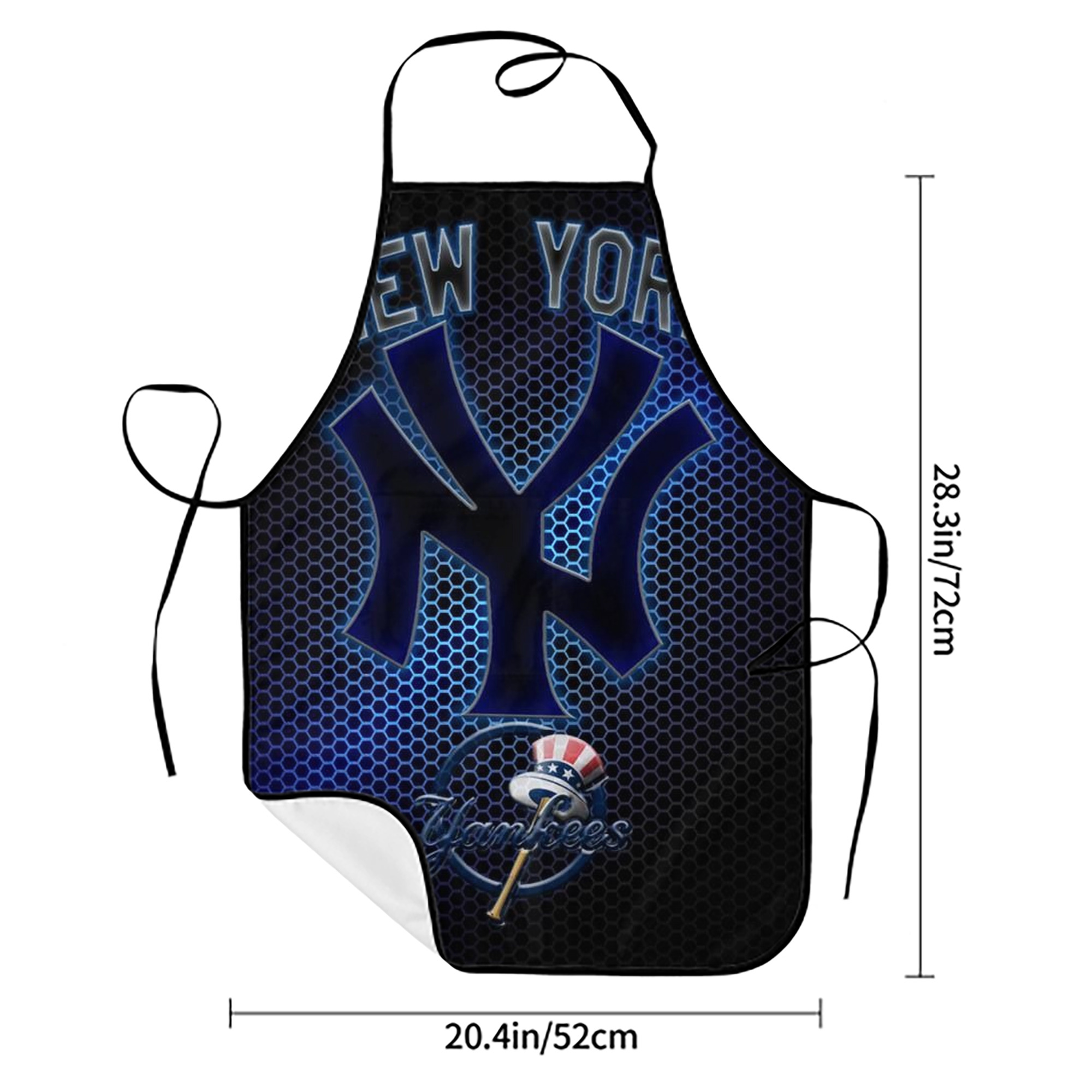 New York Yankees 334 Stain-Resistant Polyester Apron With Pocket – Full Print, Waterproof, Anti-Wrinkle, Anti-Pilling – Ideal For Kitchen, BBQ, Restaurant, Salon & More
