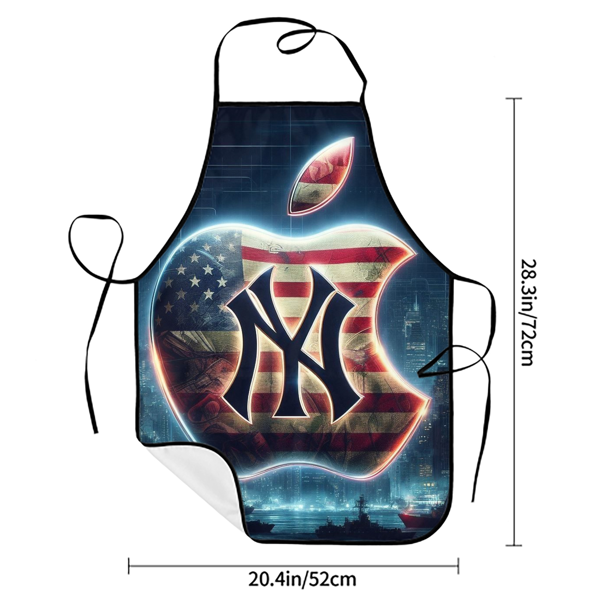 New York Yankees 347 Stain-Resistant Polyester Apron With Pocket – Full Print, Waterproof, Anti-Wrinkle, Anti-Pilling – Ideal For Kitchen, BBQ, Restaurant, Salon & More