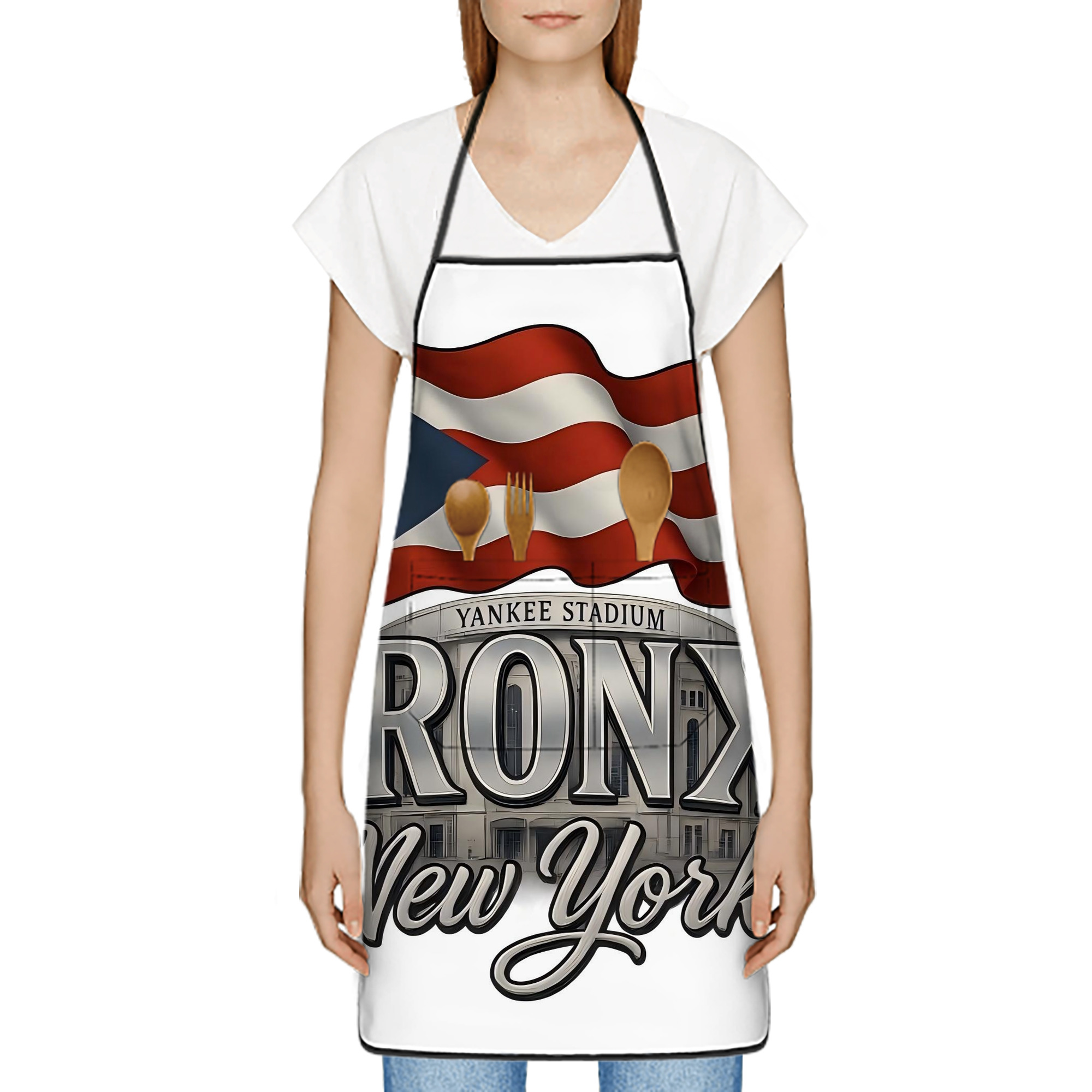 New York Yankees 245 Stain-Resistant Polyester Apron With Pocket – Full Print, Waterproof, Anti-Wrinkle, Anti-Pilling – Ideal For Kitchen, BBQ, Restaurant, Salon & More