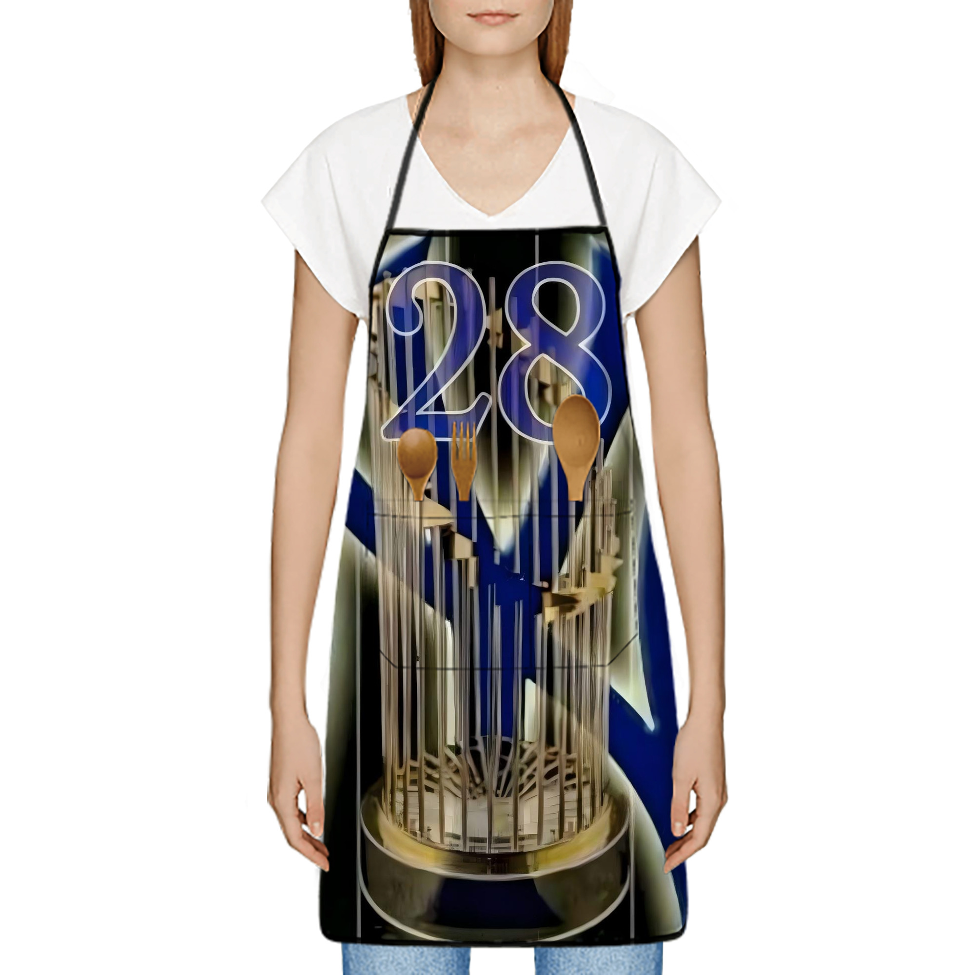 New York Yankees 172 Stain-Resistant Polyester Apron With Pocket – Full Print, Waterproof, Anti-Wrinkle, Anti-Pilling – Ideal For Kitchen, BBQ, Restaurant, Salon & More