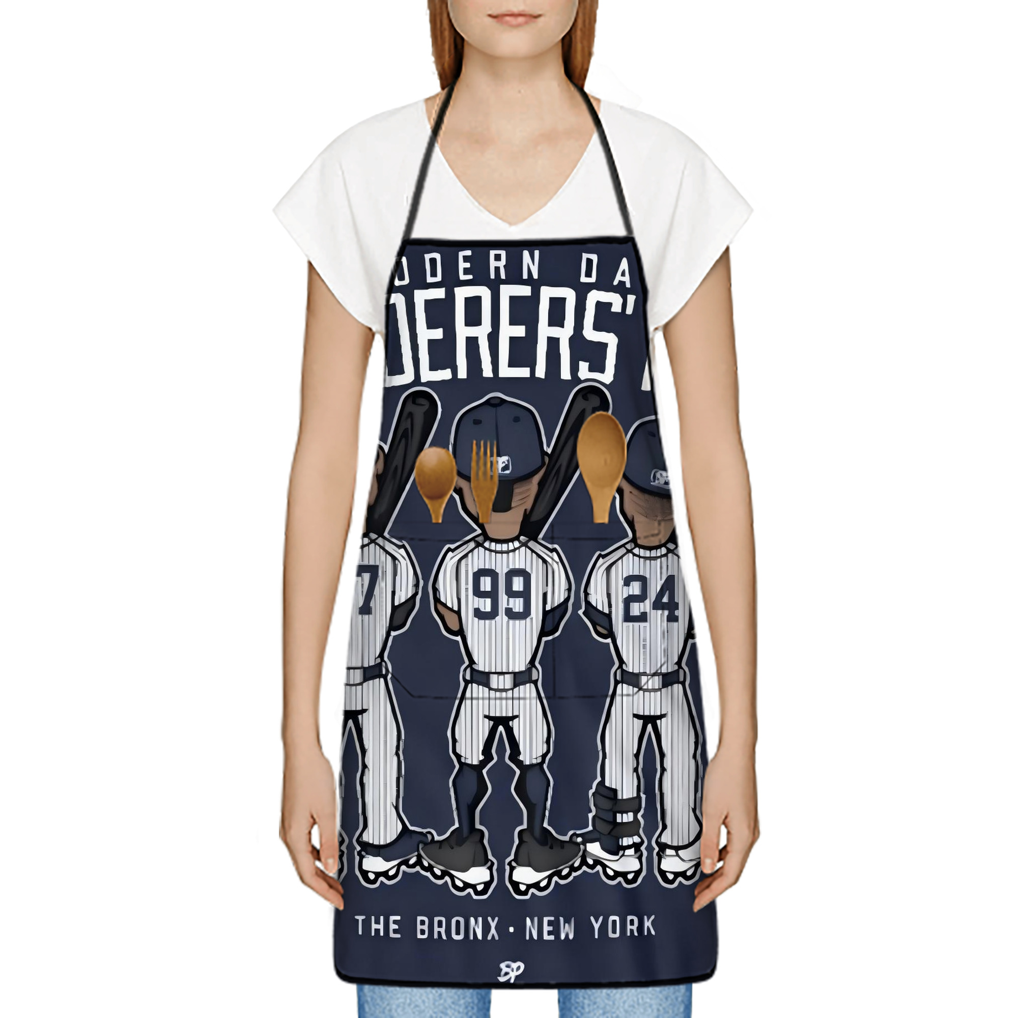 New York Yankees 173 Stain-Resistant Polyester Apron With Pocket – Full Print, Waterproof, Anti-Wrinkle, Anti-Pilling – Ideal For Kitchen, BBQ, Restaurant, Salon & More