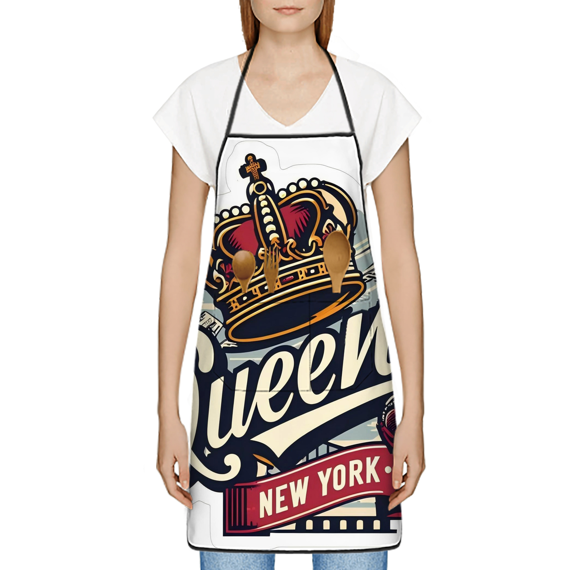 New York Yankees 248 Stain-Resistant Polyester Apron With Pocket – Full Print, Waterproof, Anti-Wrinkle, Anti-Pilling – Ideal For Kitchen, BBQ, Restaurant, Salon & More