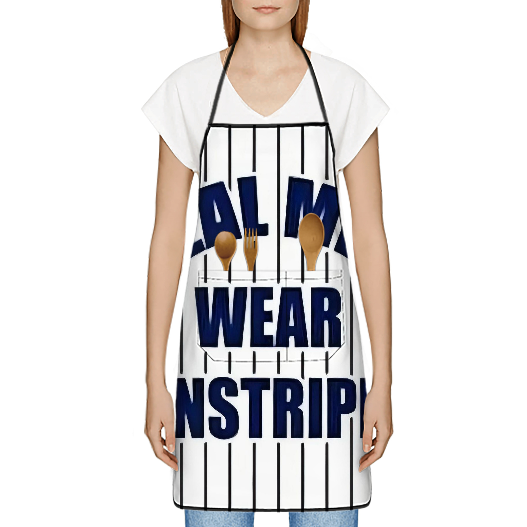 New York Yankees 262 Stain-Resistant Polyester Apron With Pocket – Full Print, Waterproof, Anti-Wrinkle, Anti-Pilling – Ideal For Kitchen, BBQ, Restaurant, Salon & More