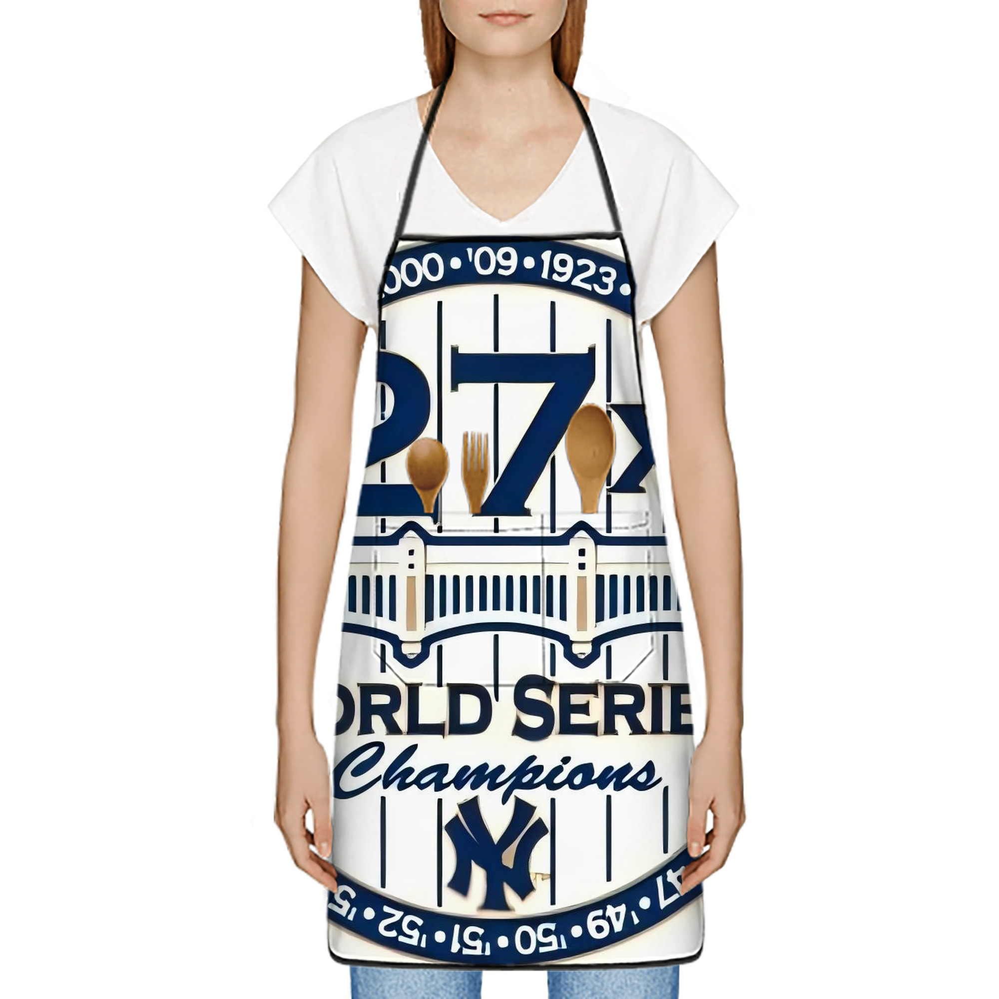 New York Yankees 263 Stain-Resistant Polyester Apron With Pocket – Full Print, Waterproof, Anti-Wrinkle, Anti-Pilling – Ideal For Kitchen, BBQ, Restaurant, Salon & More