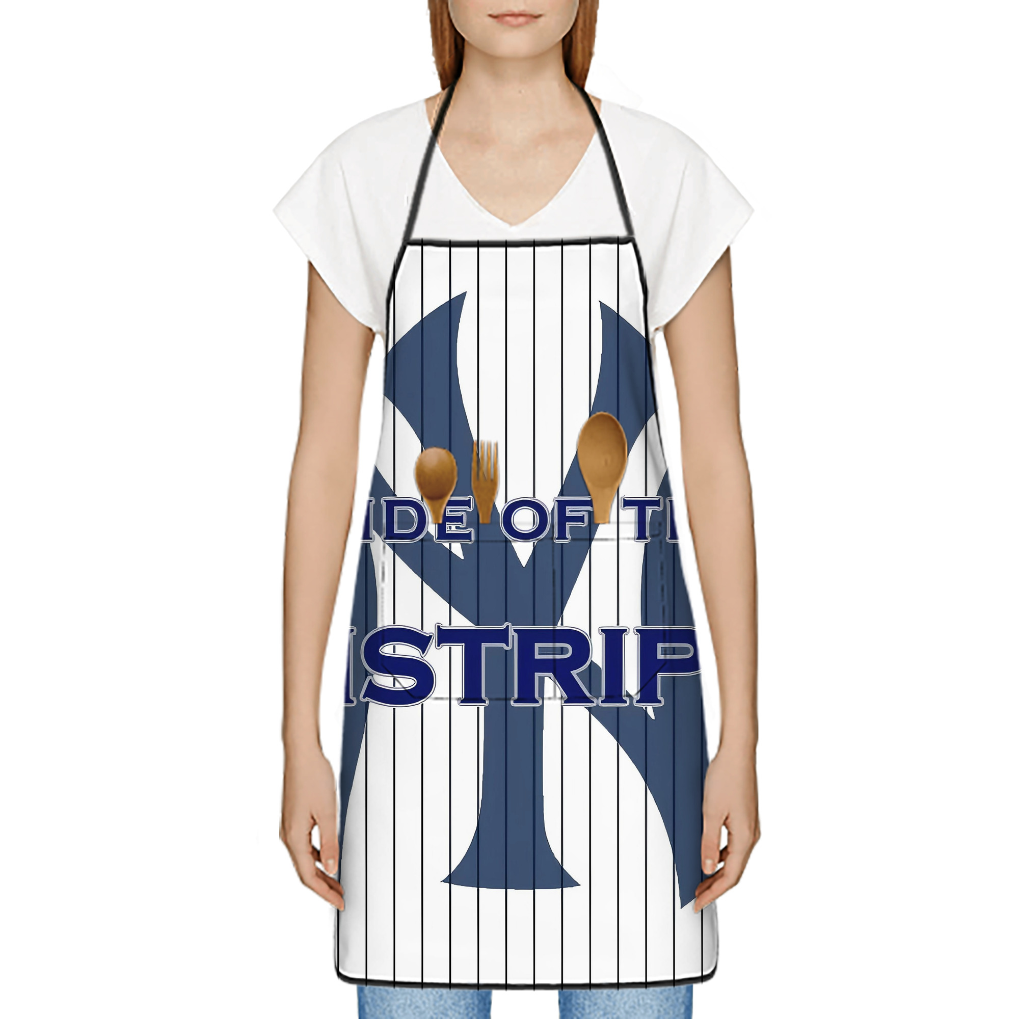 New York Yankees 267 Stain-Resistant Polyester Apron With Pocket – Full Print, Waterproof, Anti-Wrinkle, Anti-Pilling – Ideal For Kitchen, BBQ, Restaurant, Salon & More