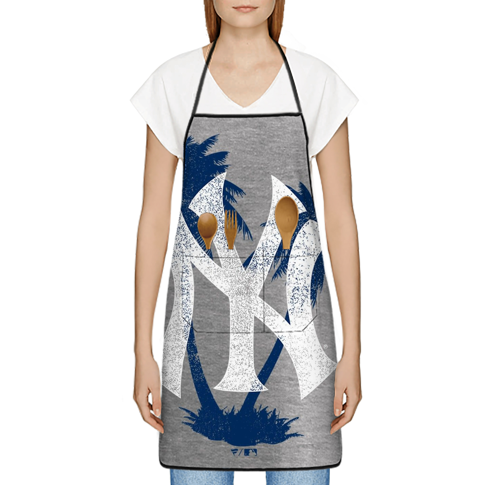 New York Yankees 338 Stain-Resistant Polyester Apron With Pocket – Full Print, Waterproof, Anti-Wrinkle, Anti-Pilling – Ideal For Kitchen, BBQ, Restaurant, Salon & More