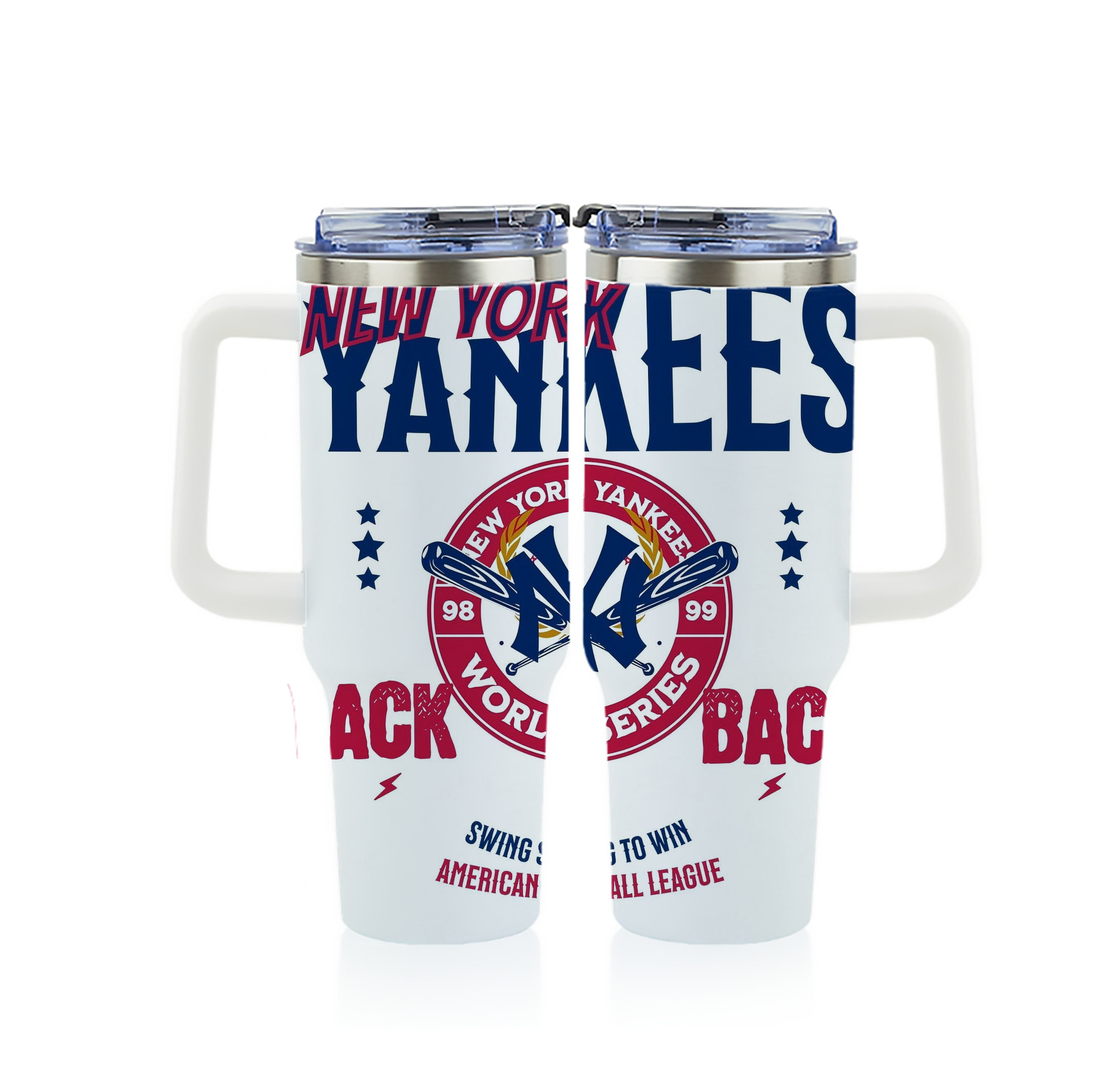 New York Yankees 179 40oz Full Wrap Car Tumbler – Durable Stainless Steel Travel Mug With Vibrant UV Print – Double Wall Insulated, Fits Most Car Cup Holders