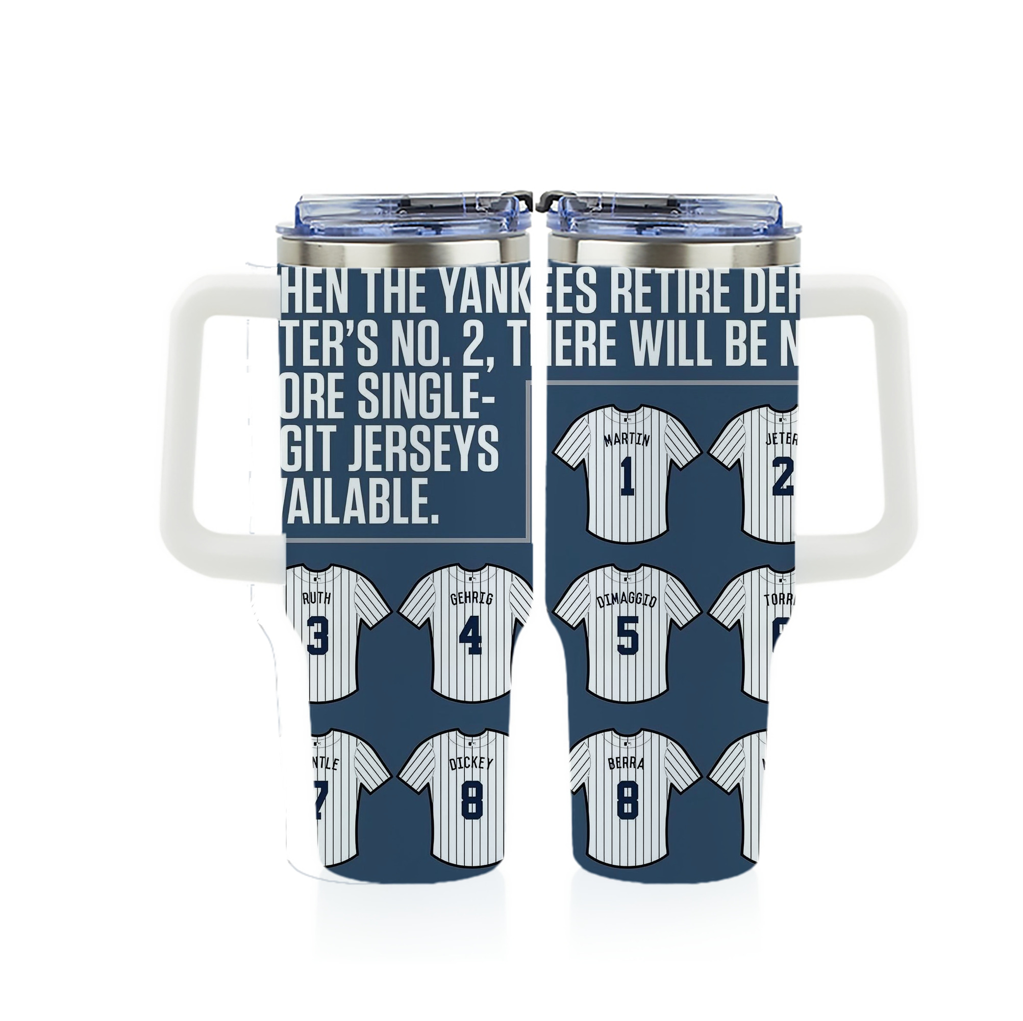 New York Yankees Retire Single Number 40oz Full Wrap Car Tumbler – Durable Stainless Steel Travel Mug With Vibrant UV Print – Double Wall Insulated, Fits Most Car Cup Holders