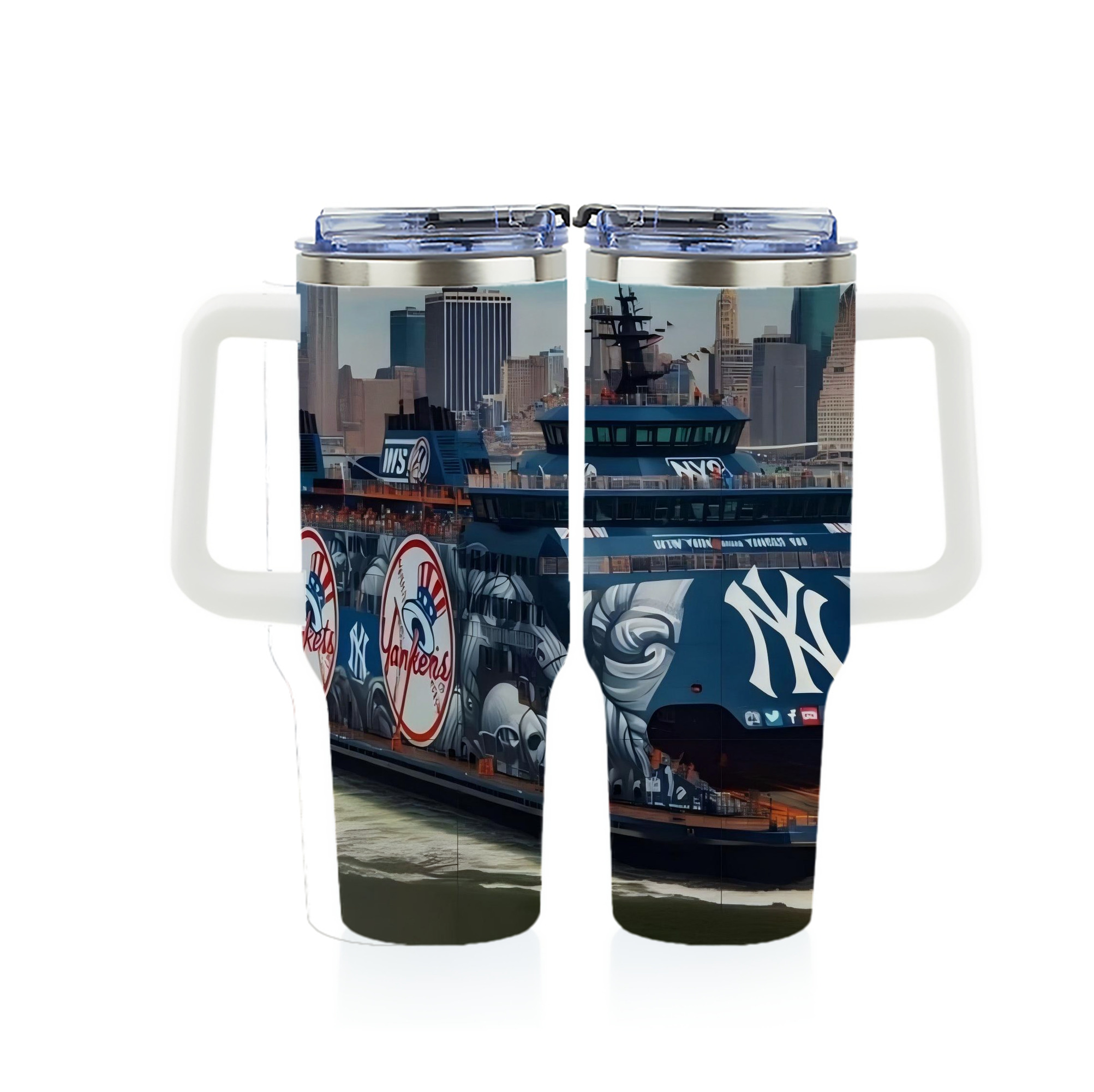 New York Yankees 299 40oz Full Wrap Car Tumbler – Durable Stainless Steel Travel Mug With Vibrant UV Print – Double Wall Insulated, Fits Most Car Cup Holders