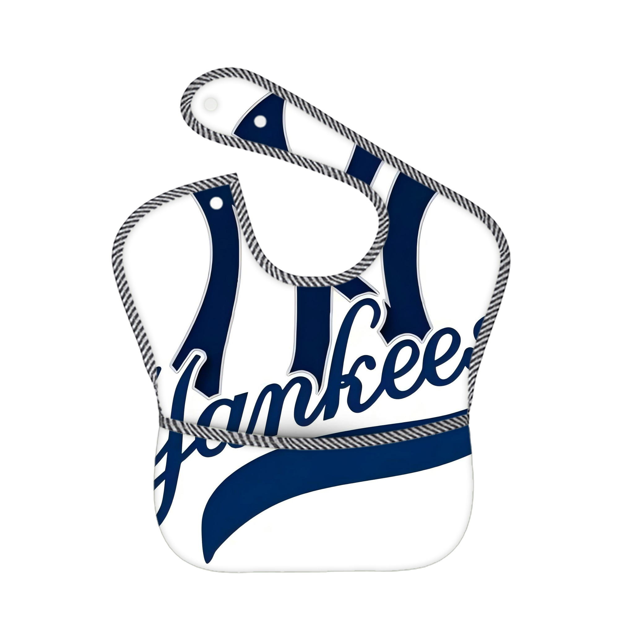 New York Yankees 116 Adjustable Waterproof Toddler Bib – Full-Print Durable Polyester – Foldable Crumb Pocket – Easy Snap Closure – Soft