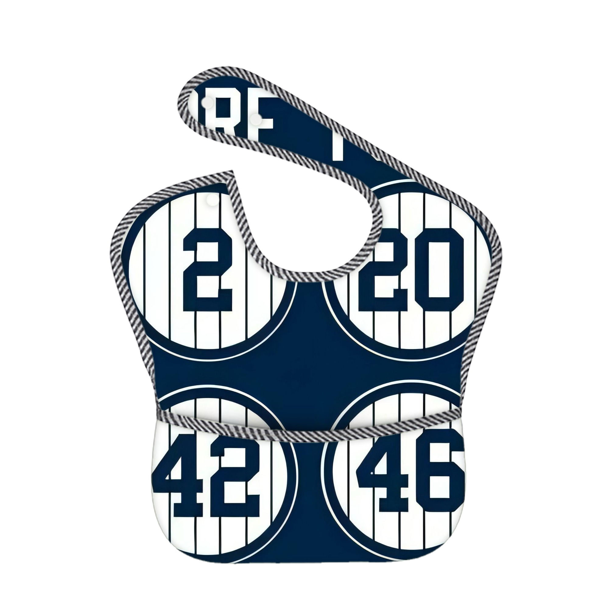 New York Yankees 223 Adjustable Waterproof Toddler Bib – Full-Print Durable Polyester – Foldable Crumb Pocket – Easy Snap Closure – Soft