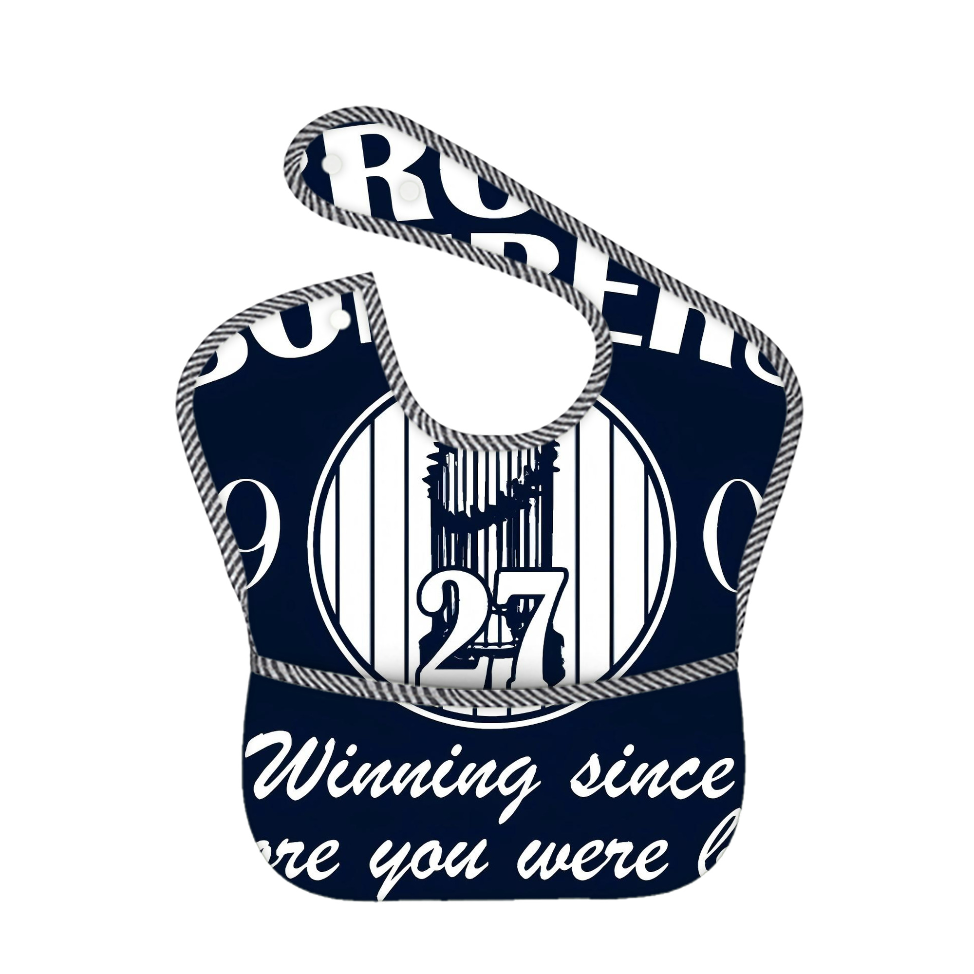 New York Yankees 240 Adjustable Waterproof Toddler Bib – Full-Print Durable Polyester – Foldable Crumb Pocket – Easy Snap Closure – Soft