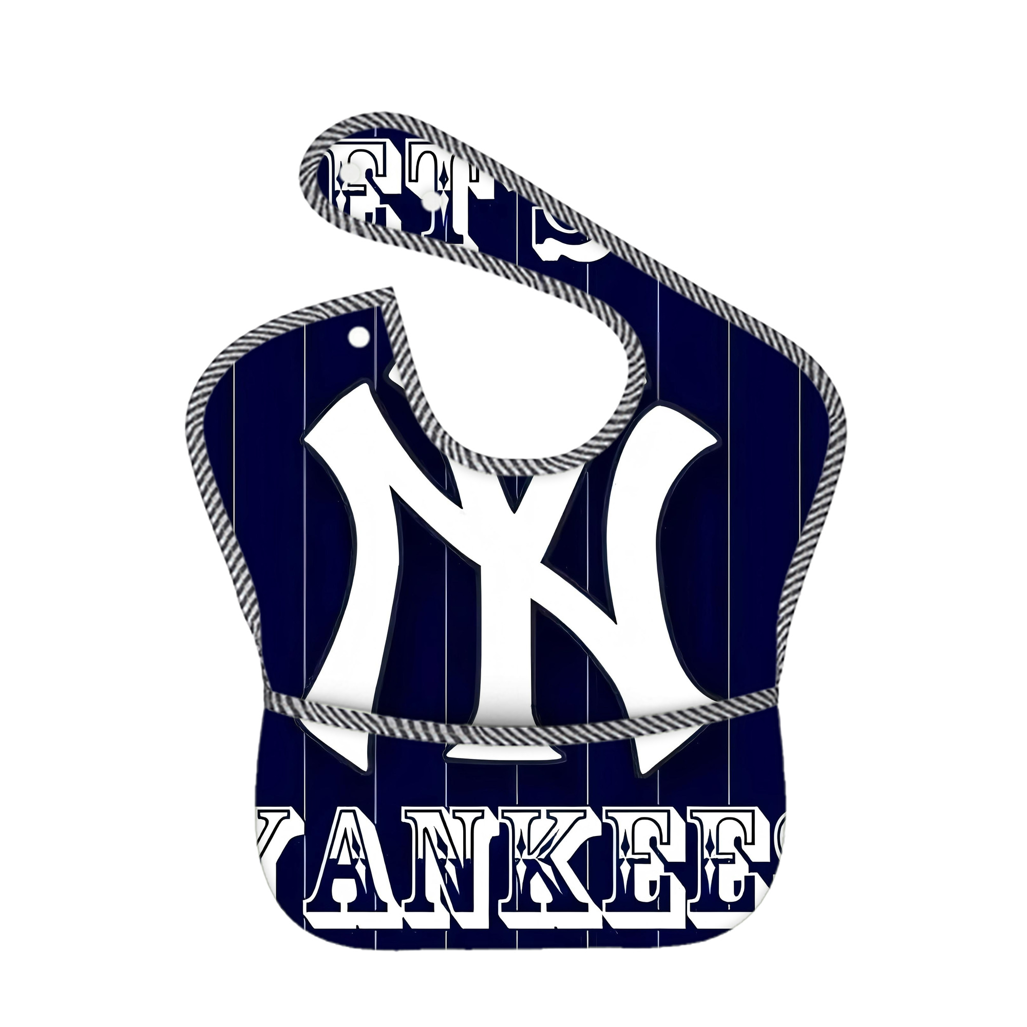 New York Yankees 237 Adjustable Waterproof Toddler Bib – Full-Print Durable Polyester – Foldable Crumb Pocket – Easy Snap Closure – Soft
