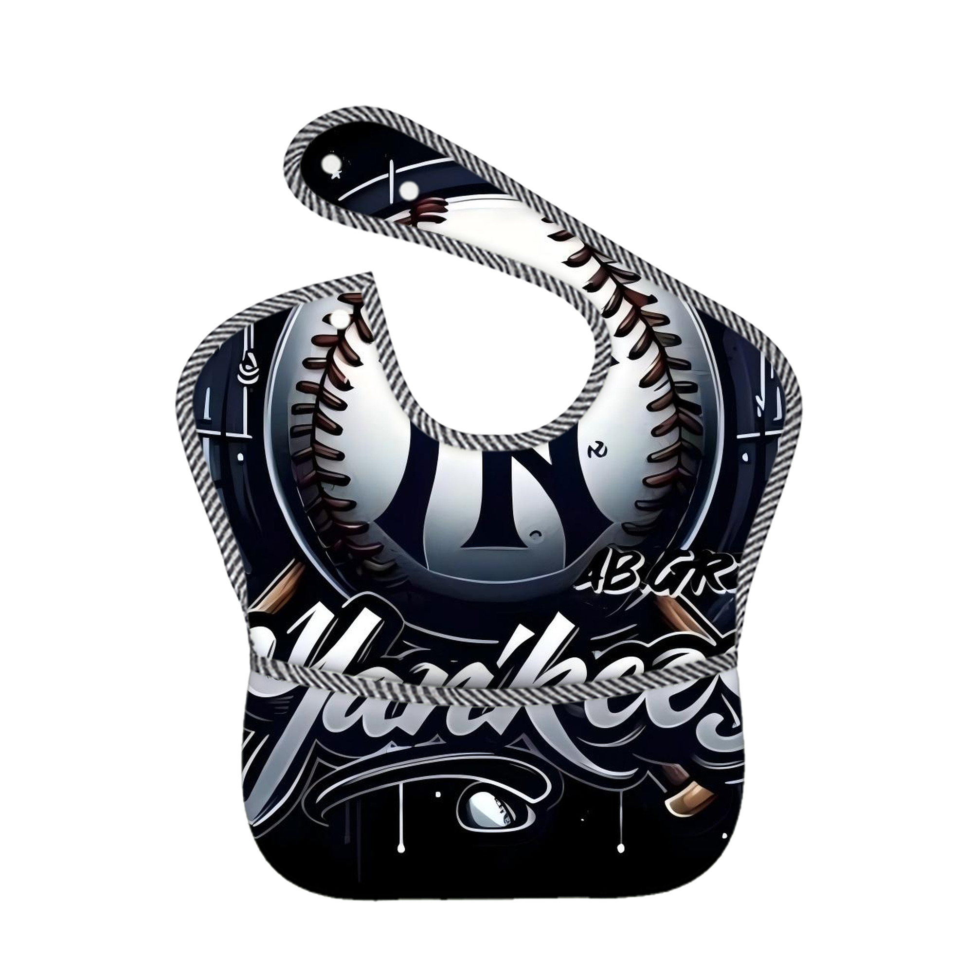 New York Yankees 241 Adjustable Waterproof Toddler Bib – Full-Print Durable Polyester – Foldable Crumb Pocket – Easy Snap Closure – Soft