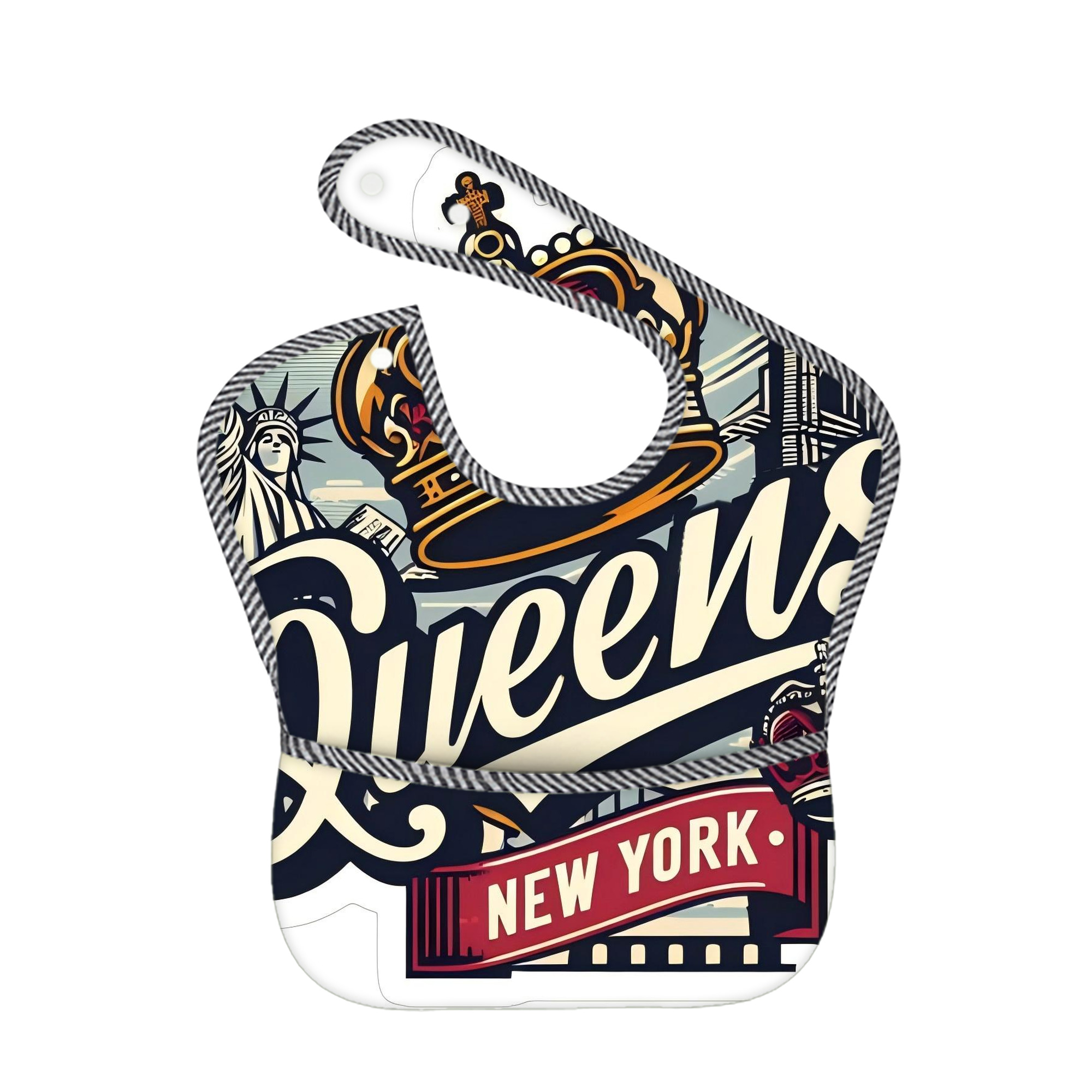 New York Yankees 248 Adjustable Waterproof Toddler Bib – Full-Print Durable Polyester – Foldable Crumb Pocket – Easy Snap Closure – Soft