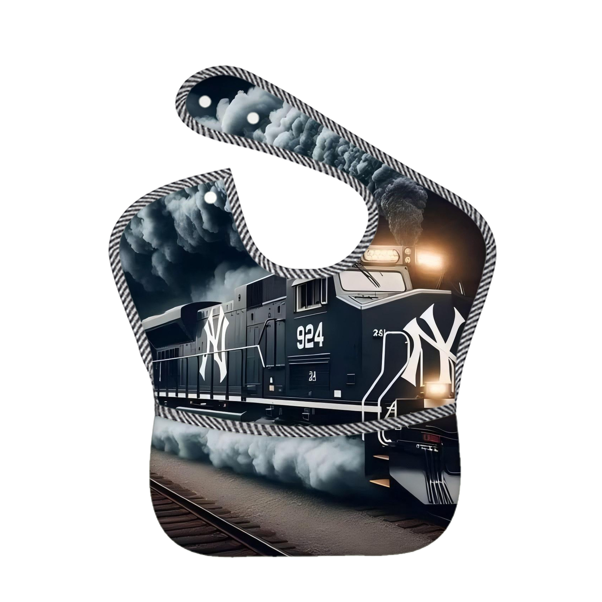 New York Yankees 257 Adjustable Waterproof Toddler Bib – Full-Print Durable Polyester – Foldable Crumb Pocket – Easy Snap Closure – Soft